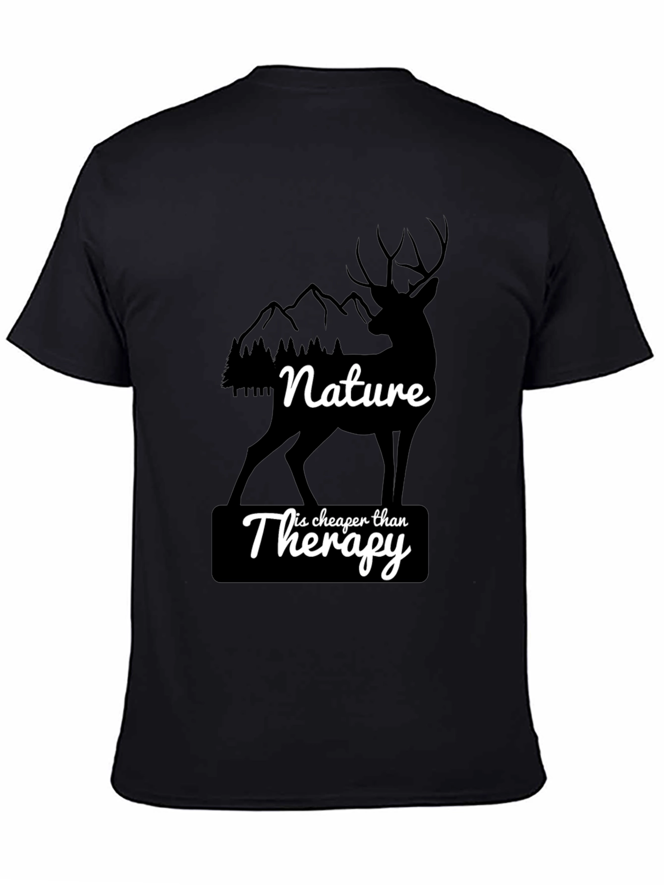 Black Nature is Cheaper Than Therapy Graphic Tee view 4