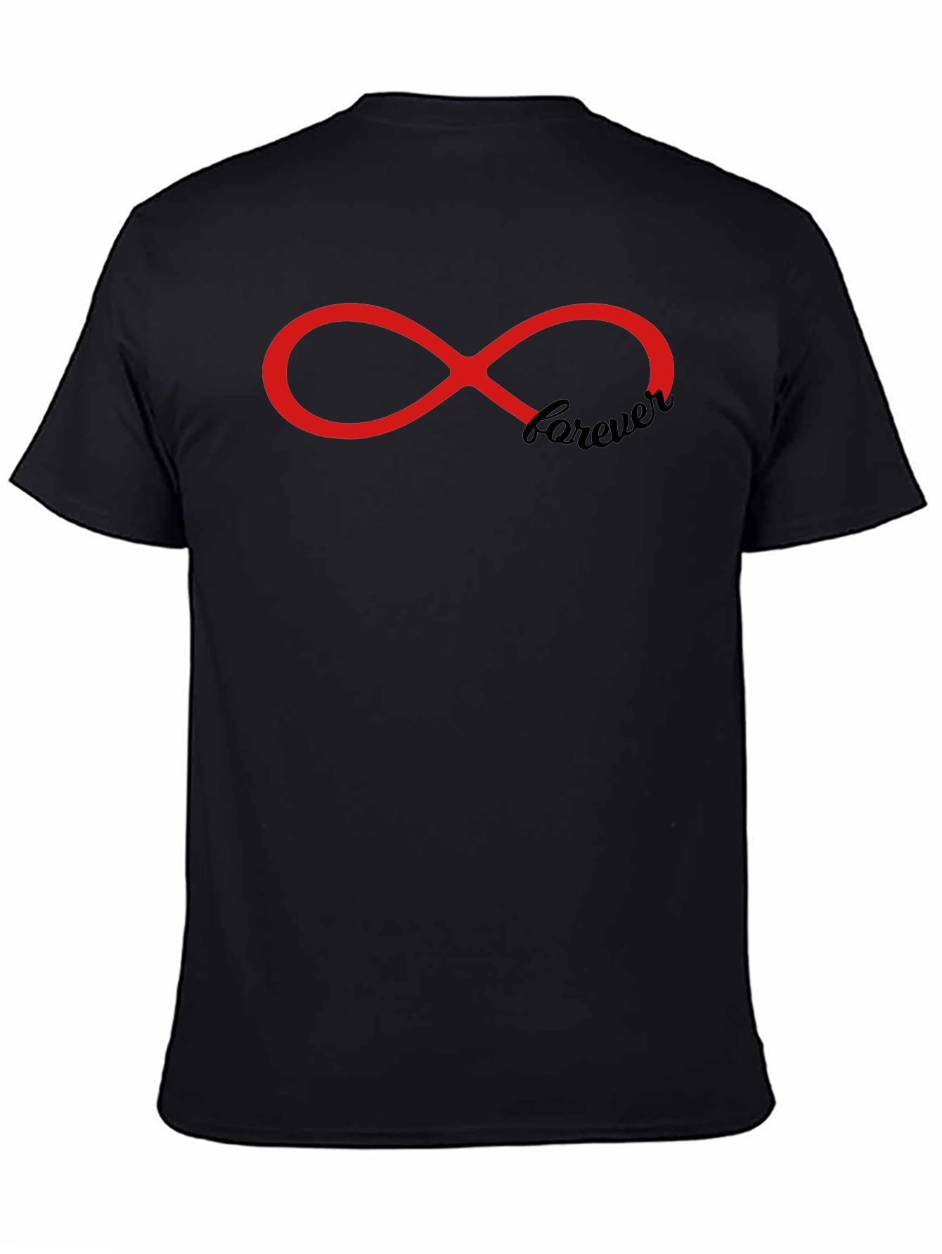 Black Forever Infinity Symbol Graphic Print T-Shirt - Unisex view 4