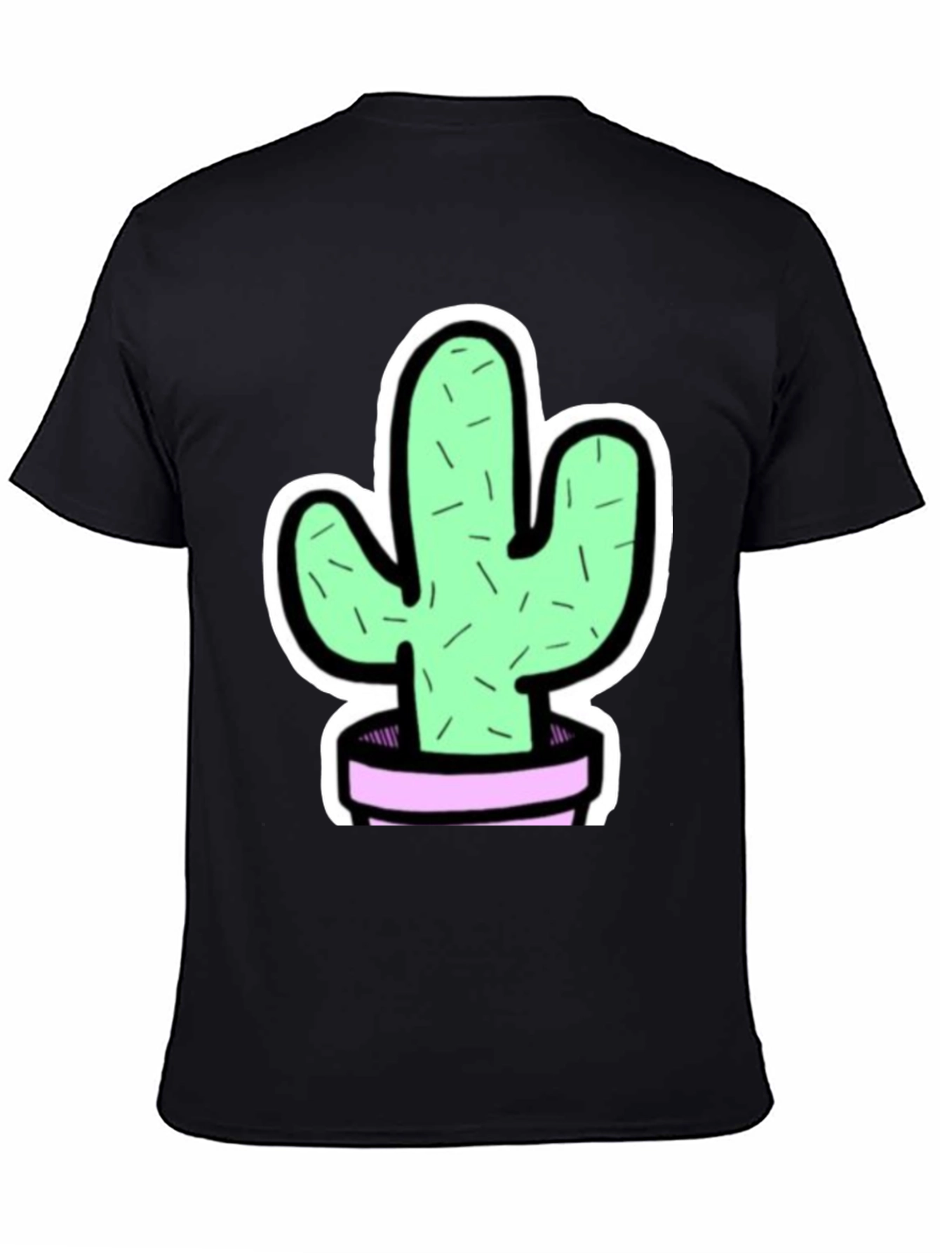 Black Cactus Graphic Tee - Trendy Black T-Shirt view 4