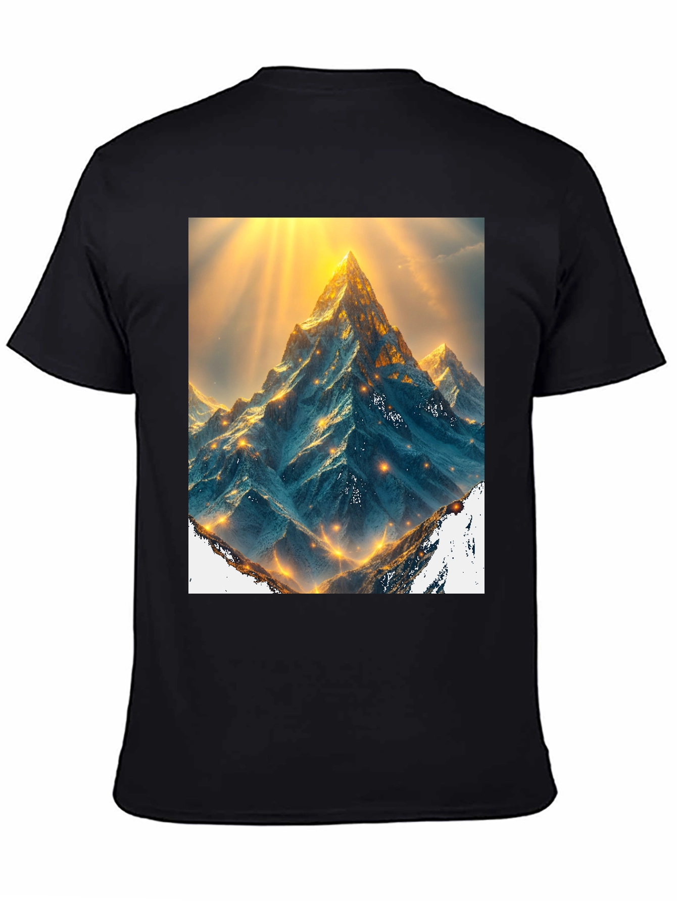 Black Mountain Peak Graphic Tee - Black Cotton Blend view 4