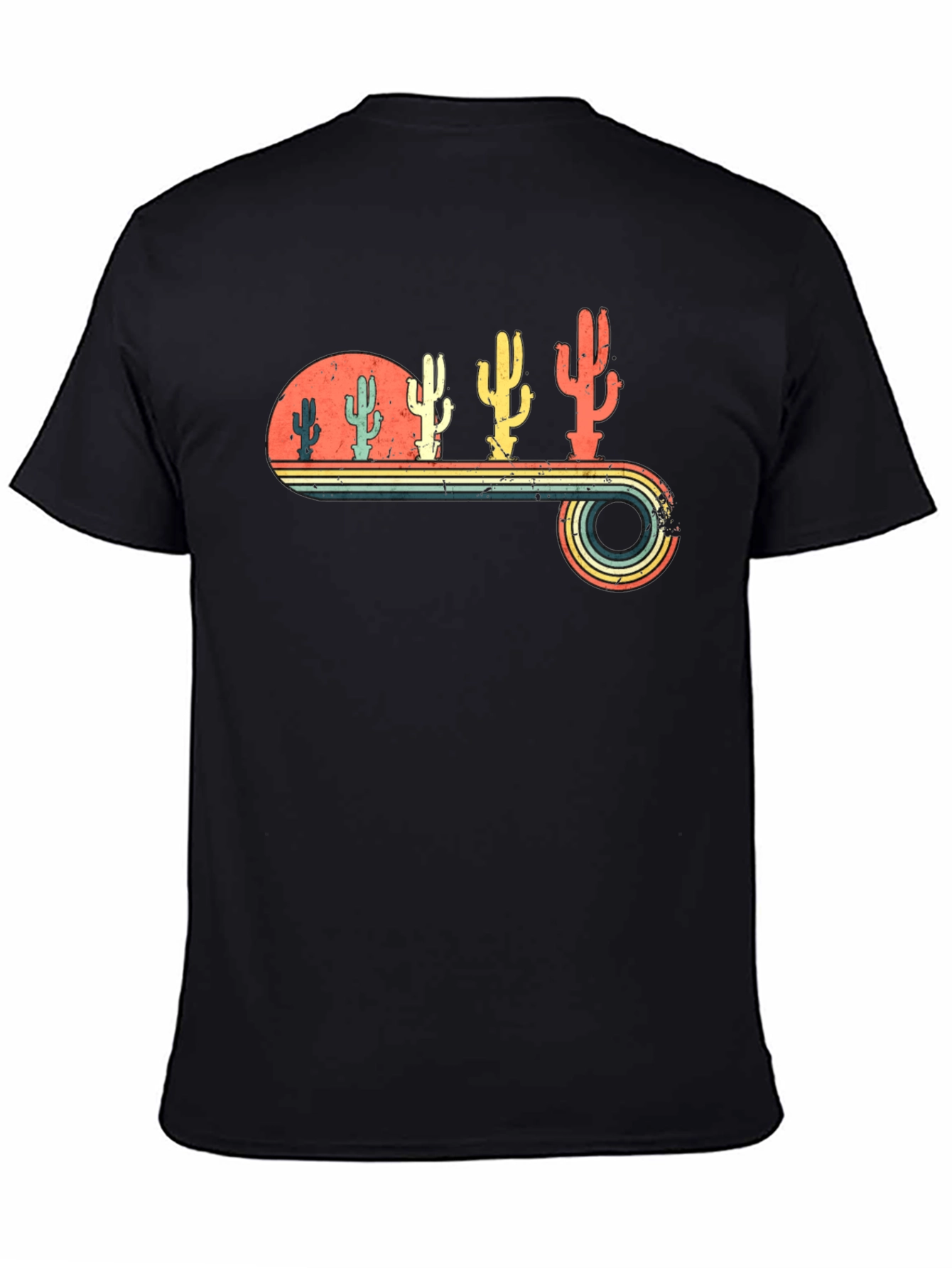 Black Retro Cactus T-Shirt view 4