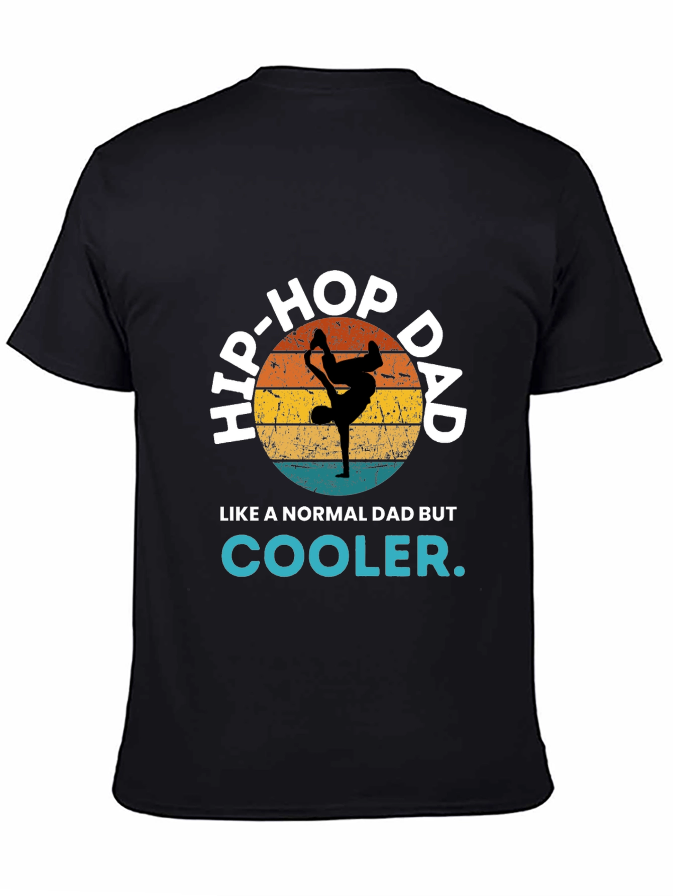Black Hip-Hop Dad T-Shirt - Cool Dad Tee view 4