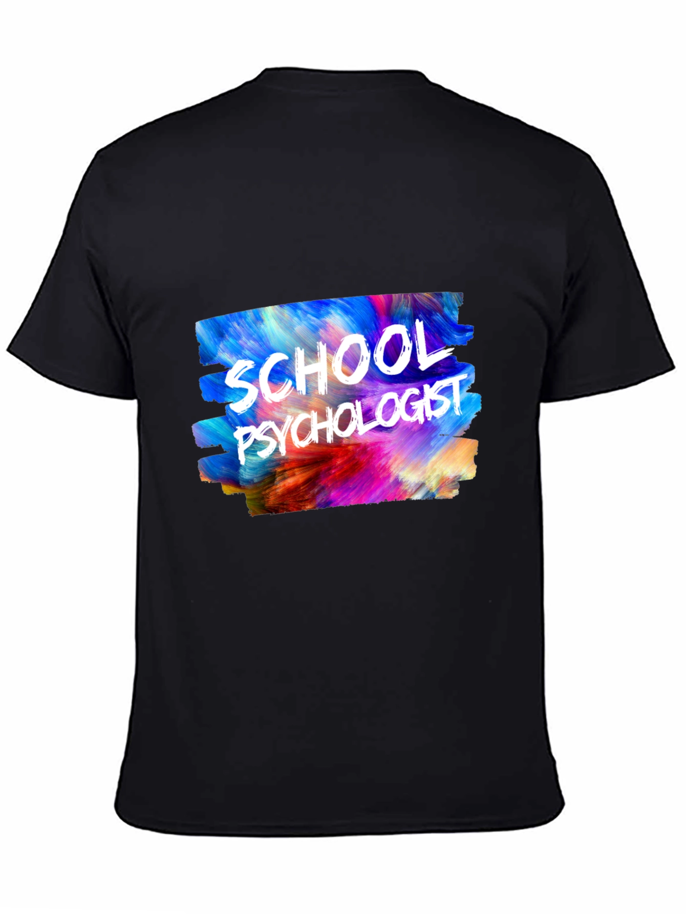Black School Psychologist T-Shirt - Colorful Design view 4