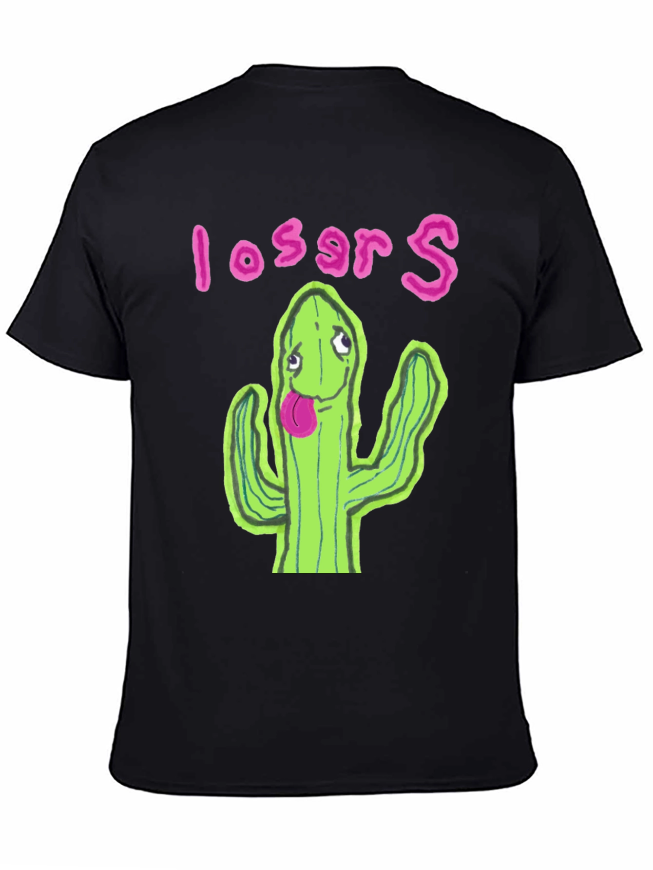 Black Cactus Losers Graphic Black T-Shirt view 4