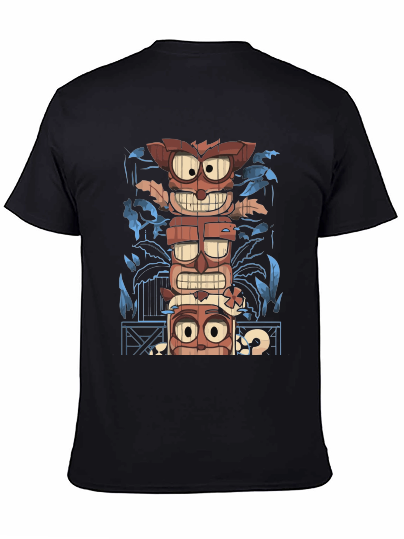 Black Tiki Totem Graphic Tee - Island Vibes T-Shirt view 4