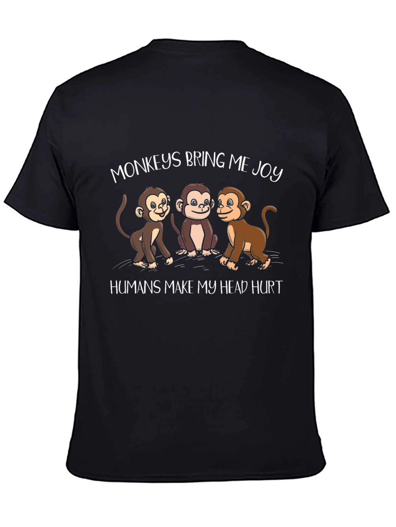 Black Monkey Graphic Tee - Funny Animal Lover Shirt view 4