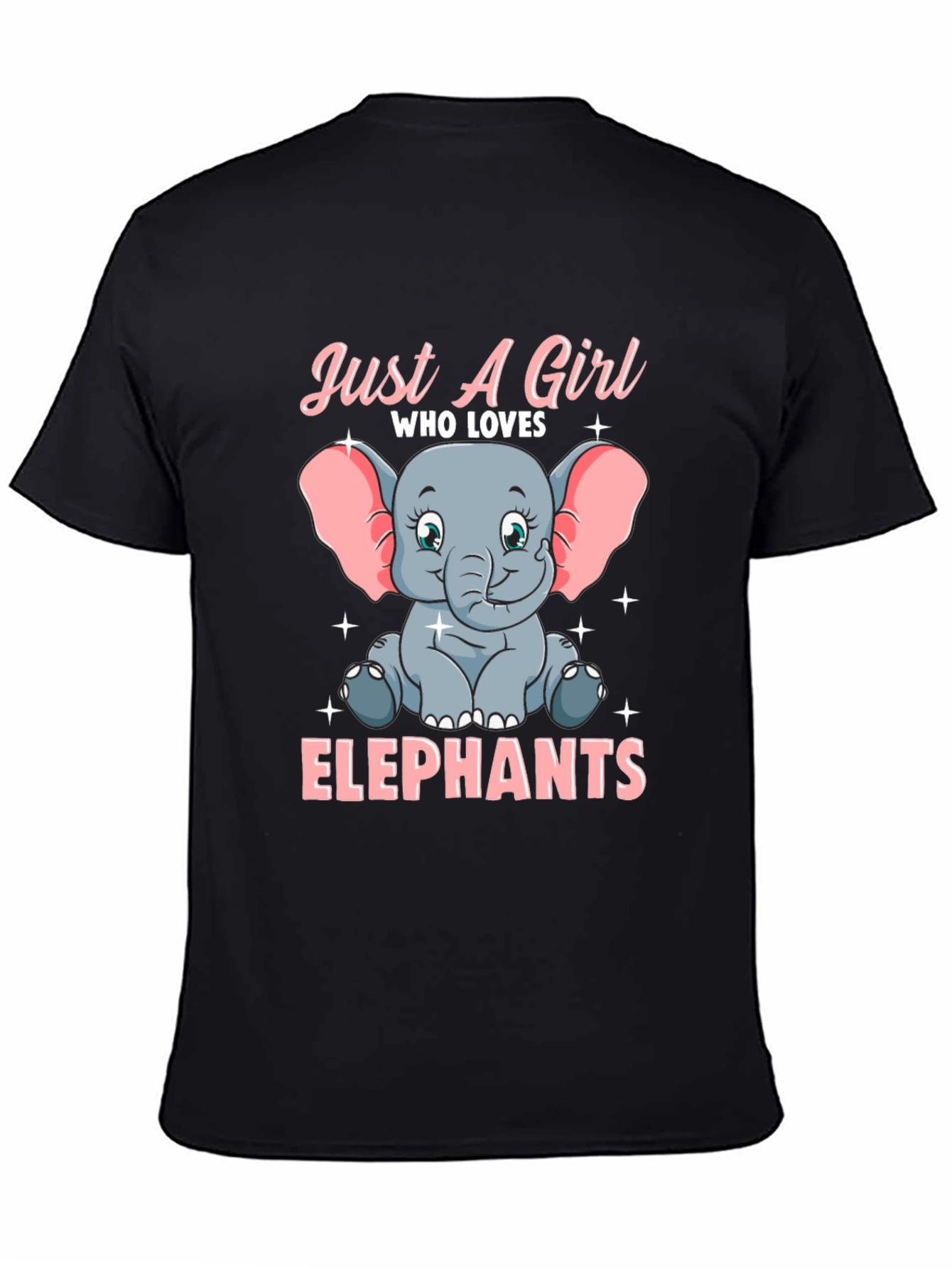 Black Girl's Elephant Lover Graphic T-Shirt view 4