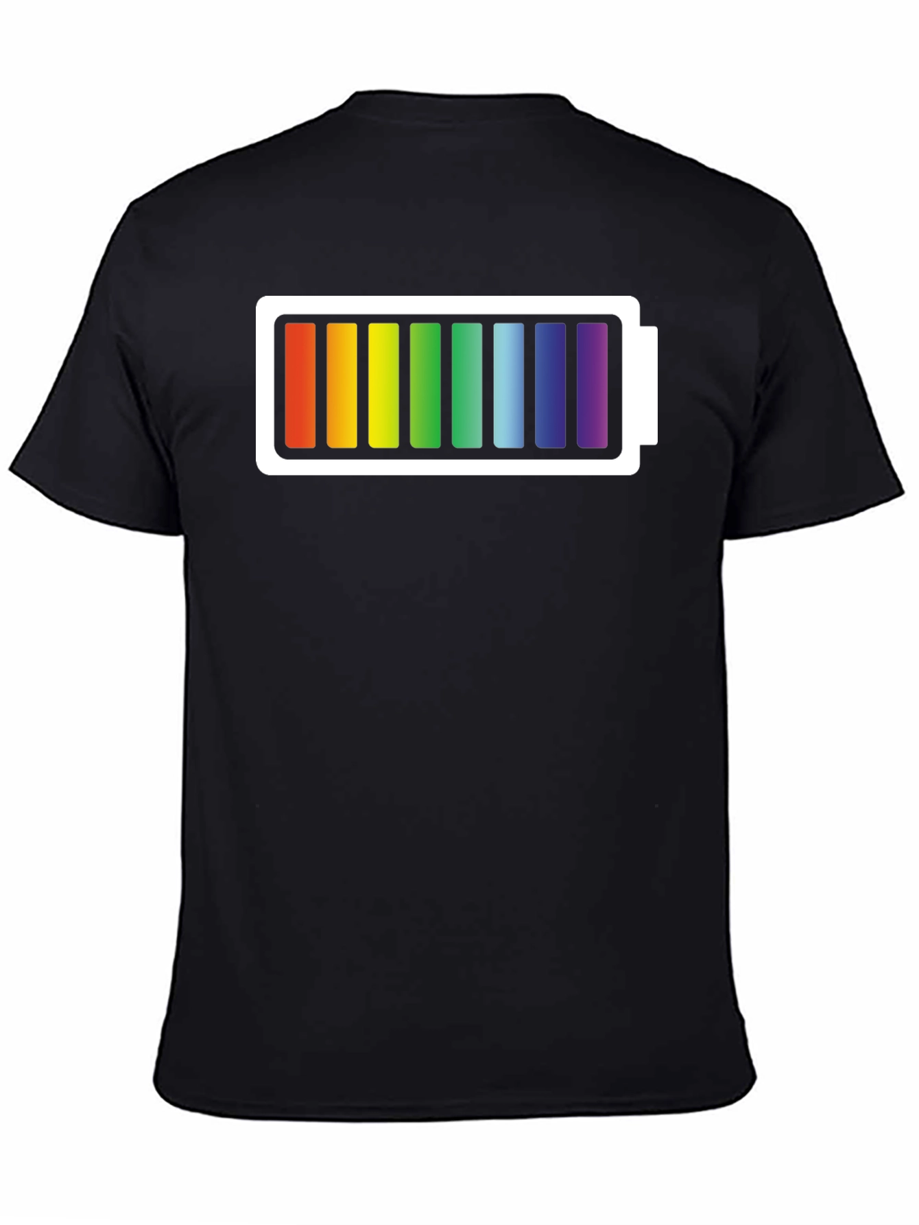 Black Rainbow Battery T-Shirt - Prideful Charge view 4