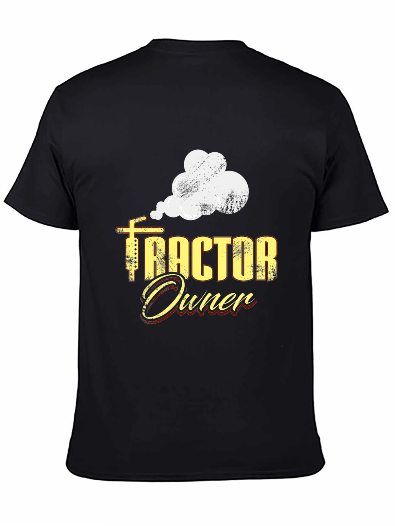Black Tractor Owner Graphic Tee - Black Cotton Casual T-Shirt view 4