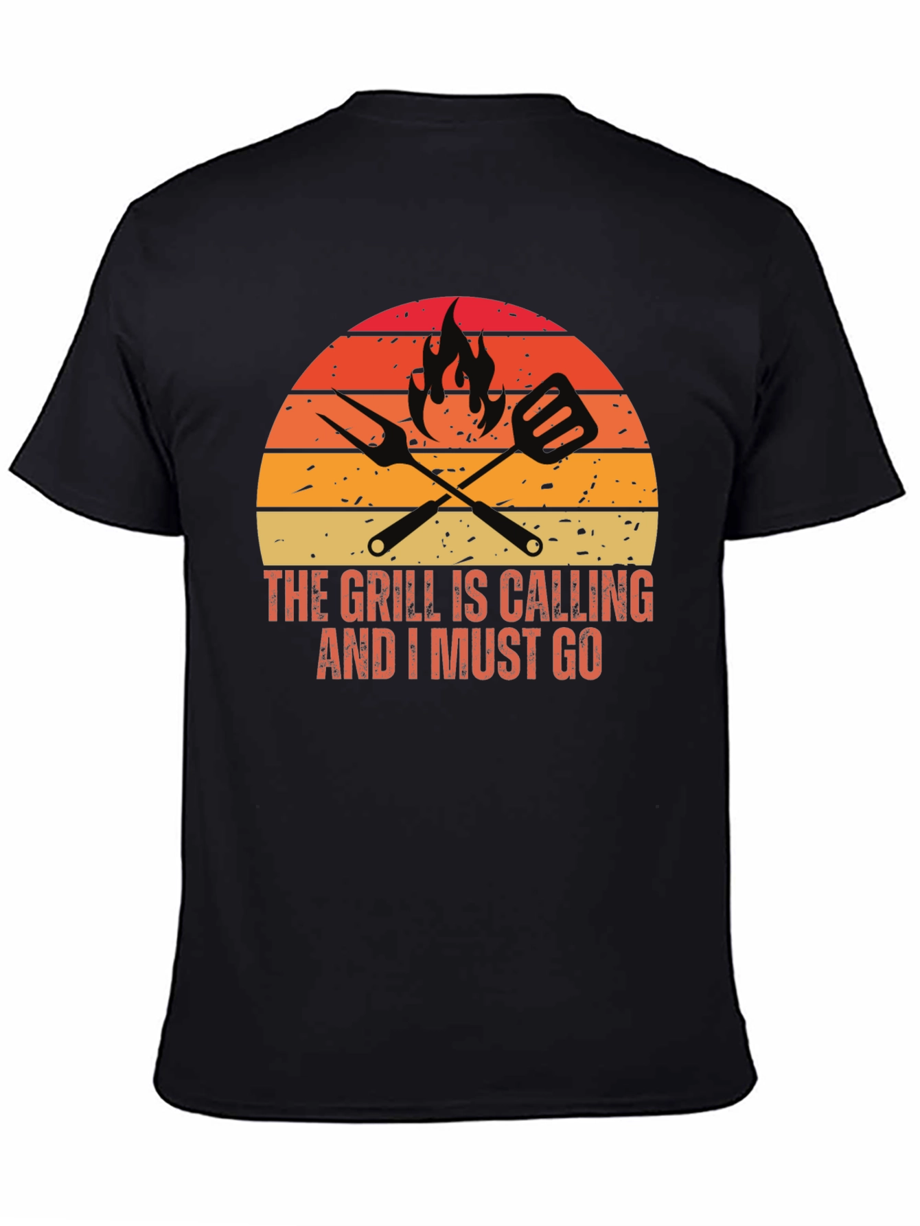 Black The Grill is Calling T-Shirt view 4