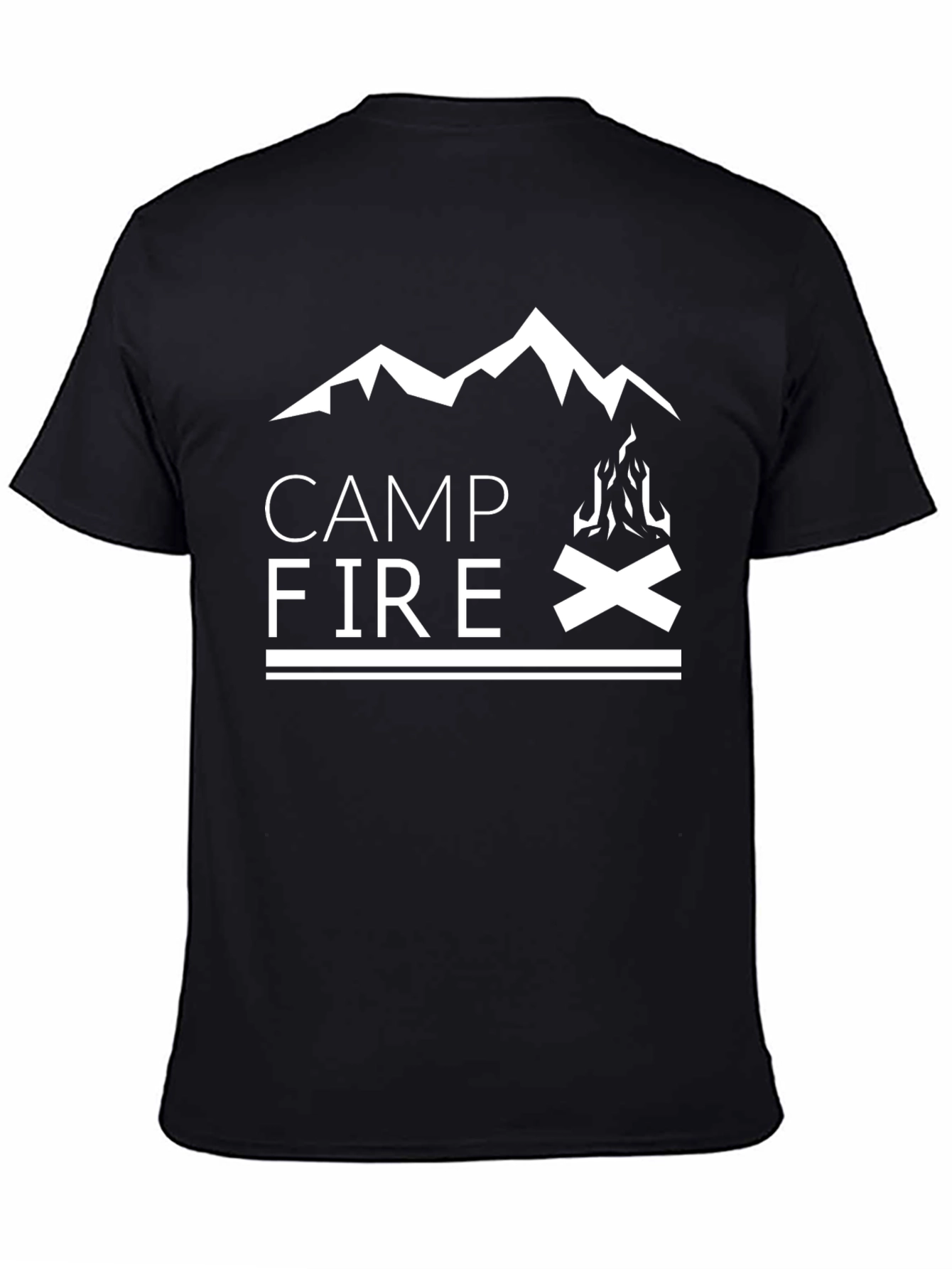 Black Campfire Graphic Tee - Black Cotton Comfort view 4