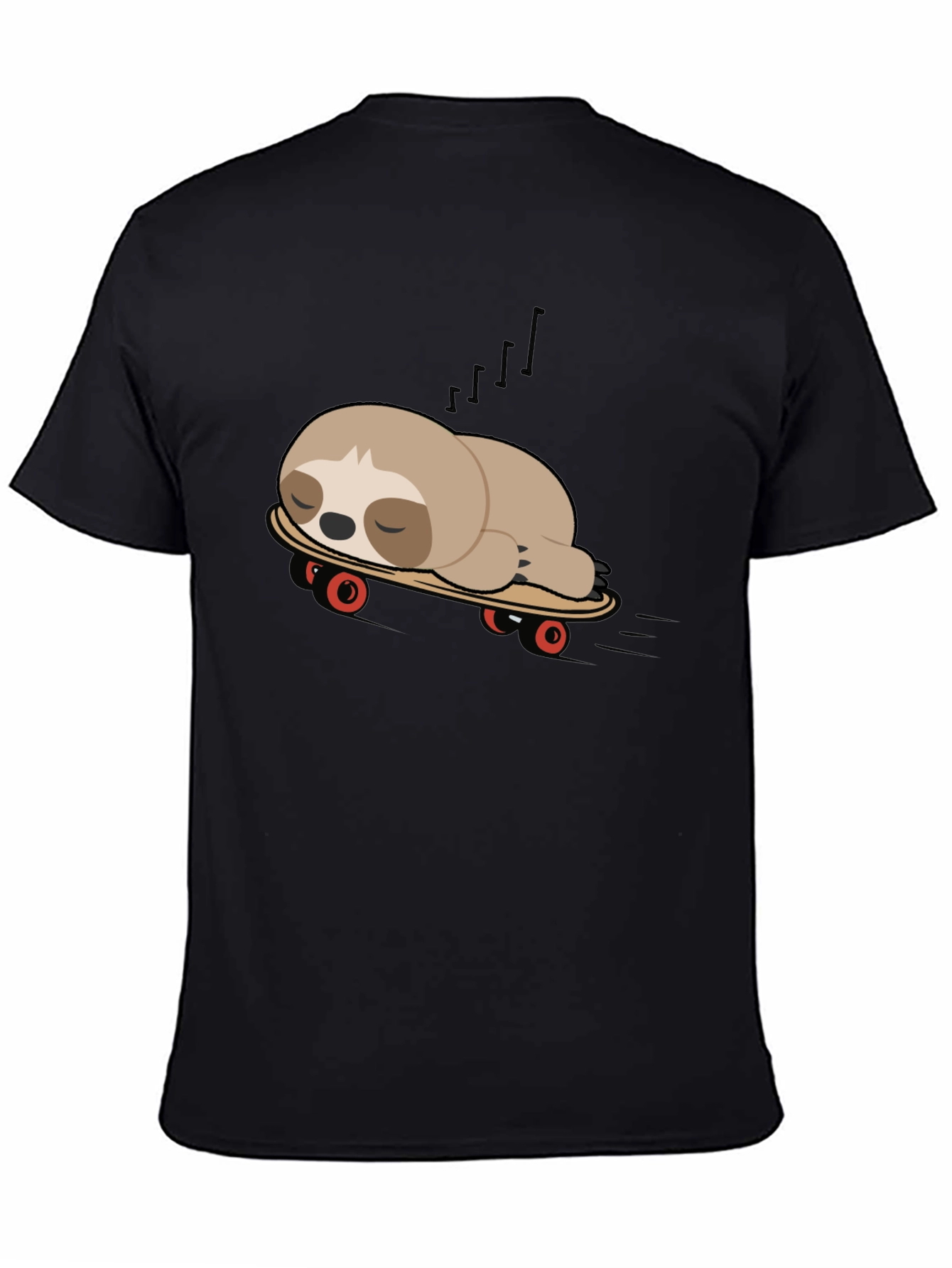 Black Sloth on Skateboard Graphic Tee - Unisex view 4