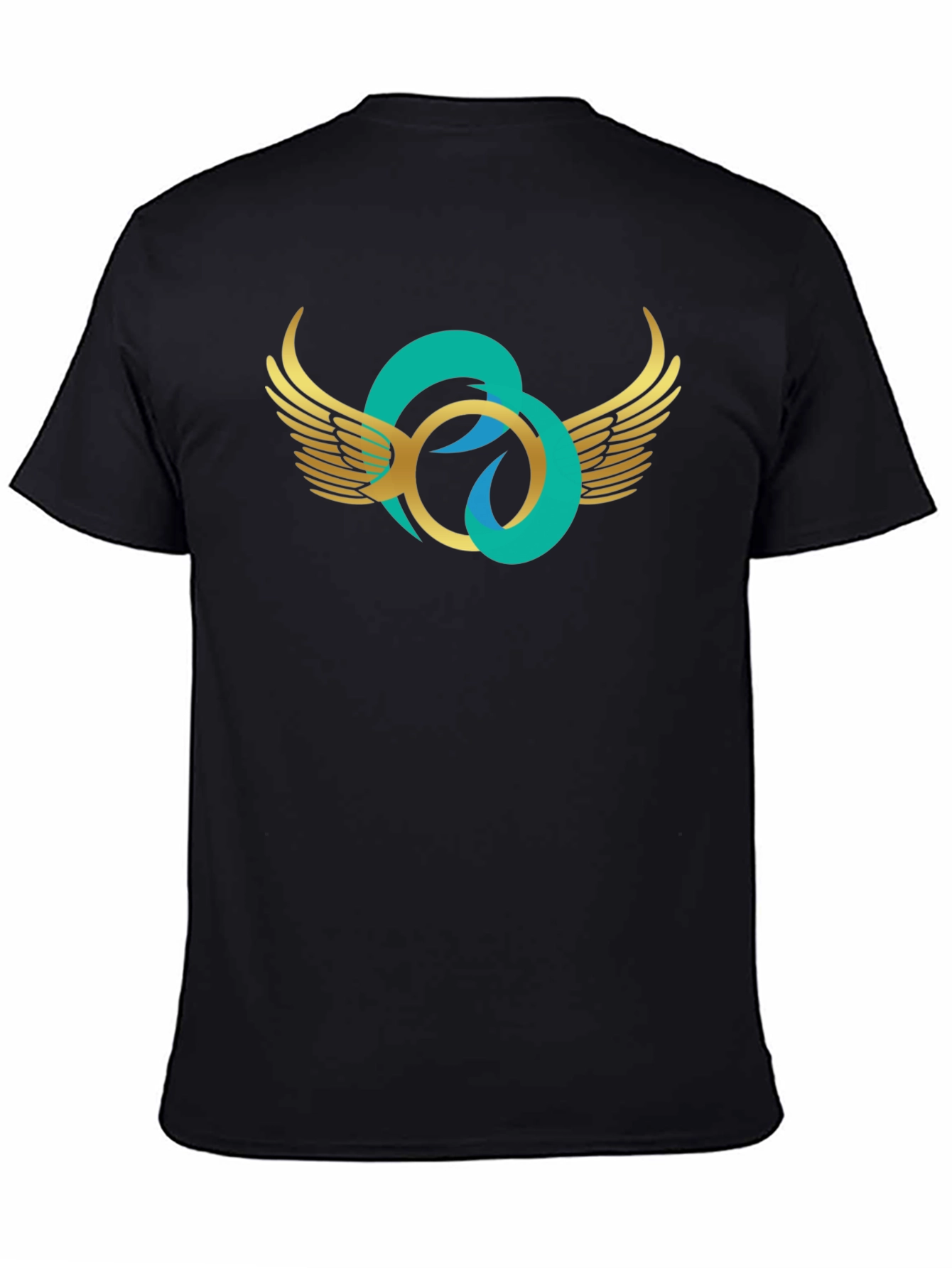 Black Winged Circle Graphic T-Shirt - Stylish Casual Wear view 4