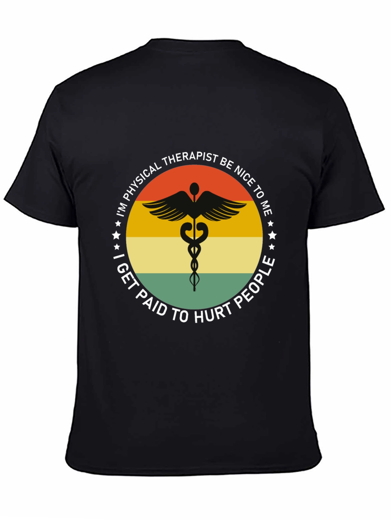 Black Physical Therapist Funny T-Shirt view 4