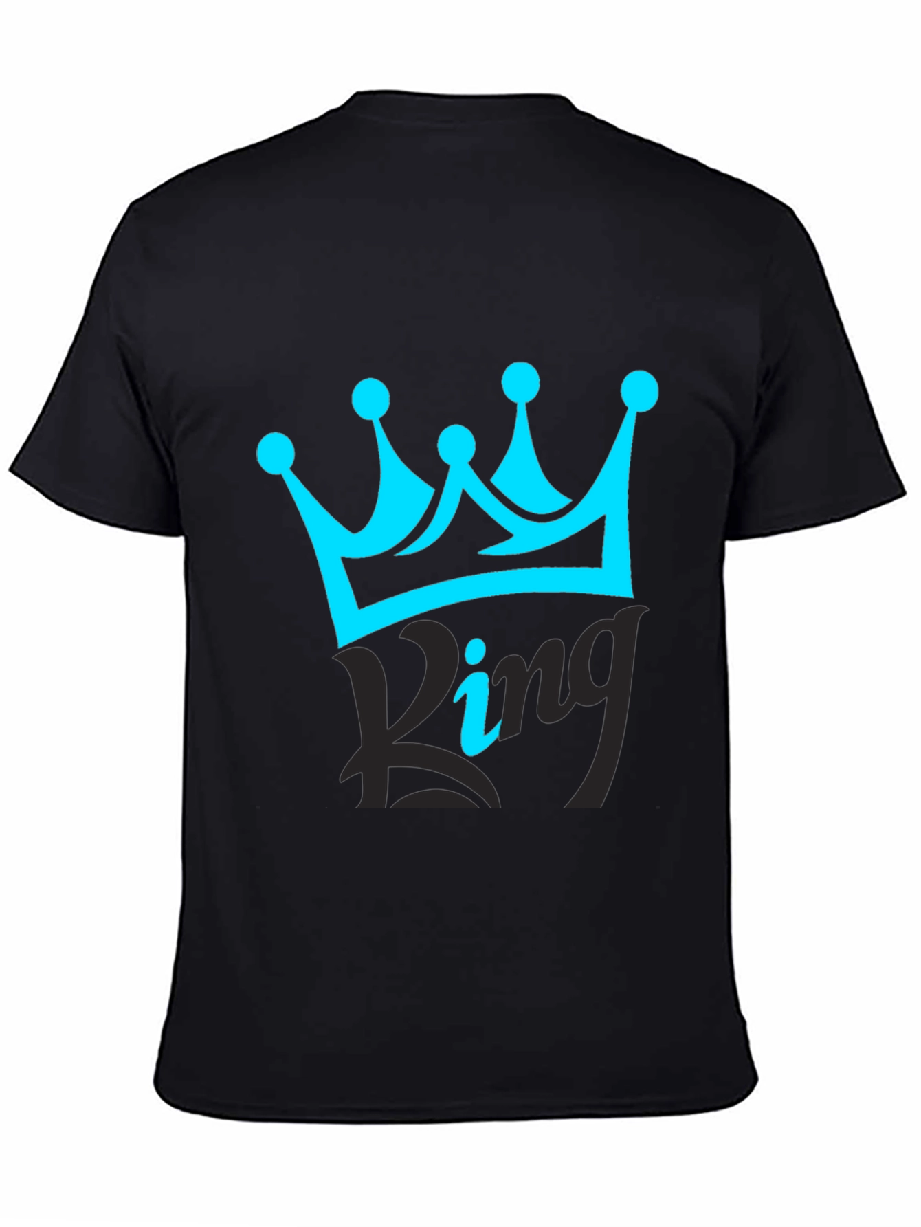 Black King Crown Black T-Shirt - Stylish Graphic Tee view 4