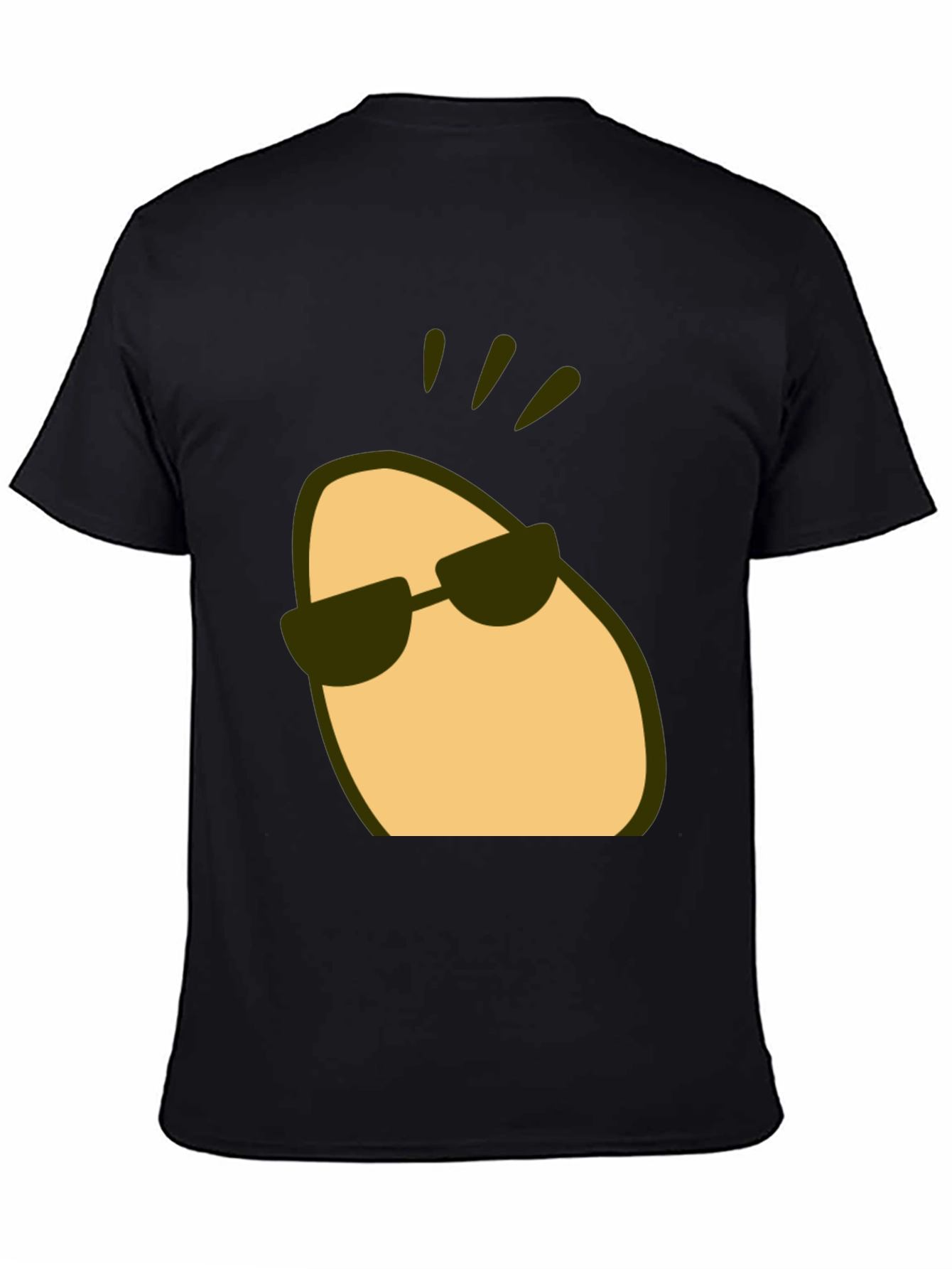 Black Cool Potato Tee - Funny Cartoon Graphic T-Shirt view 4