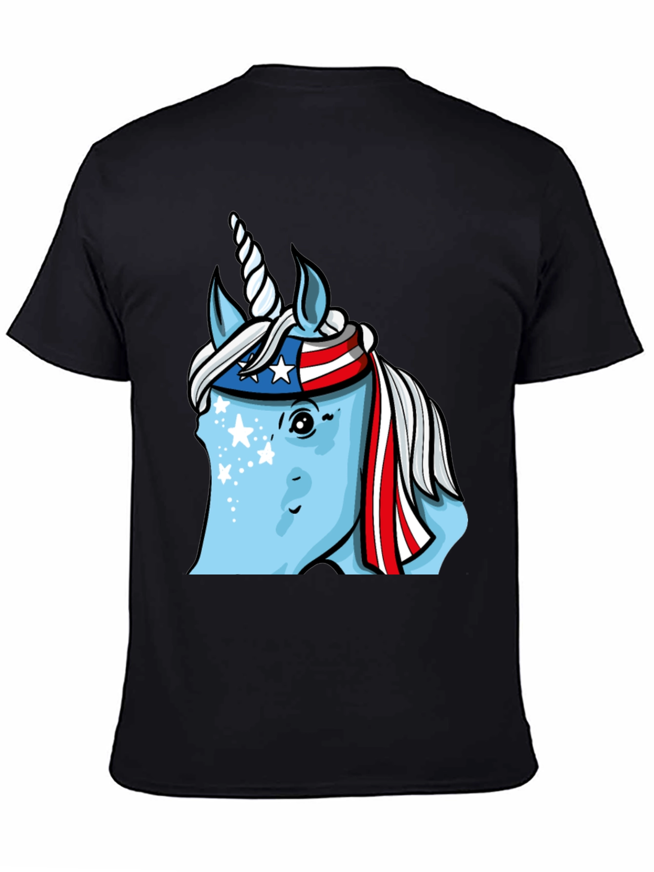 Black Patriotic Unicorn T-Shirt view 4