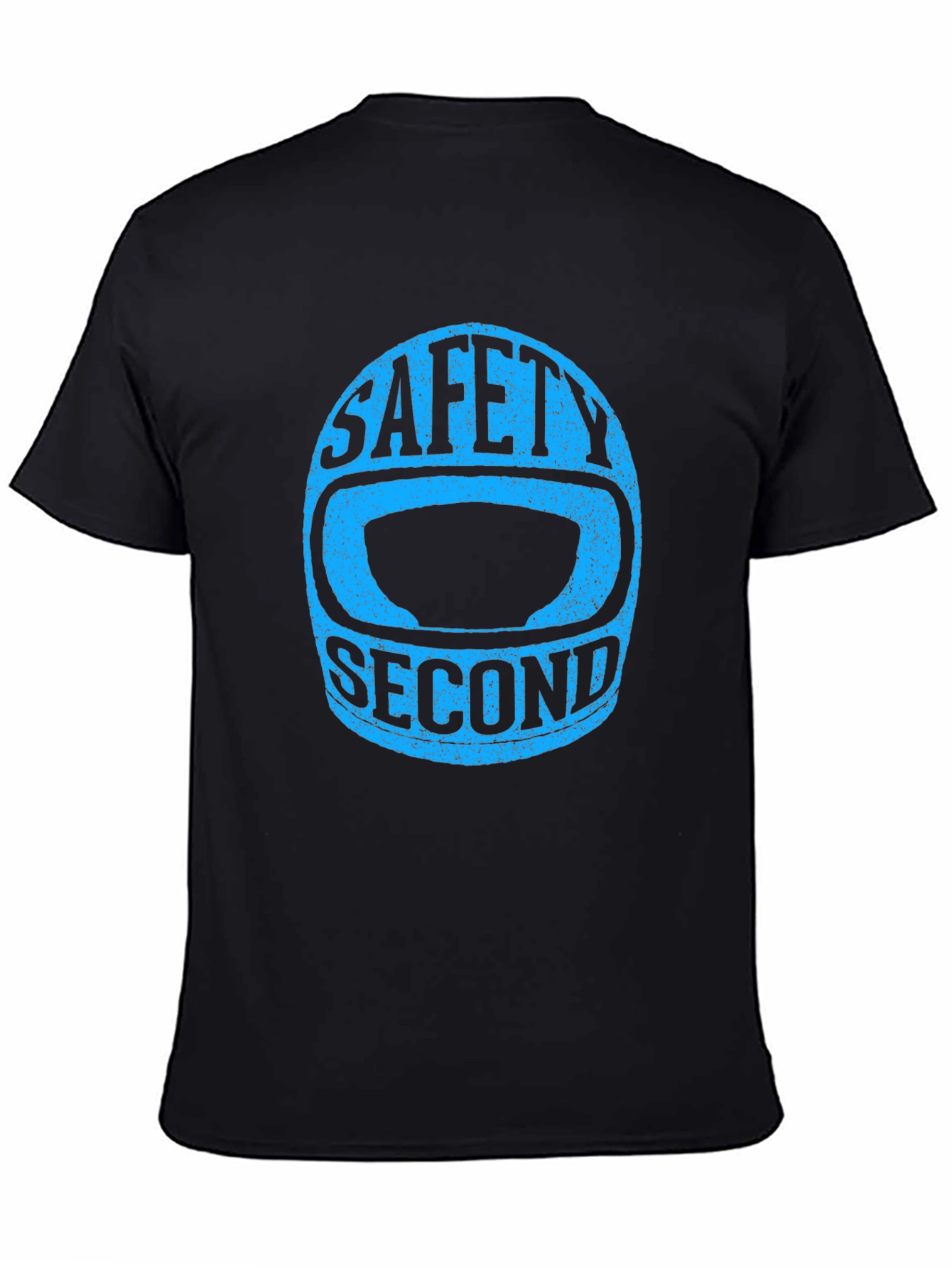 Black Safety Second Helmet Graphic Tee - Black Cotton T-Shirt view 4