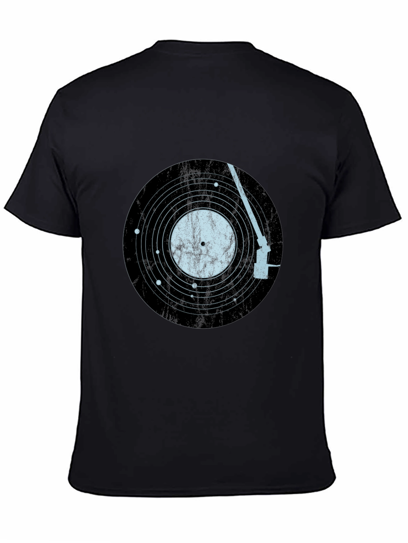 Black Vinyl Record Solar System Men's Tee view 4