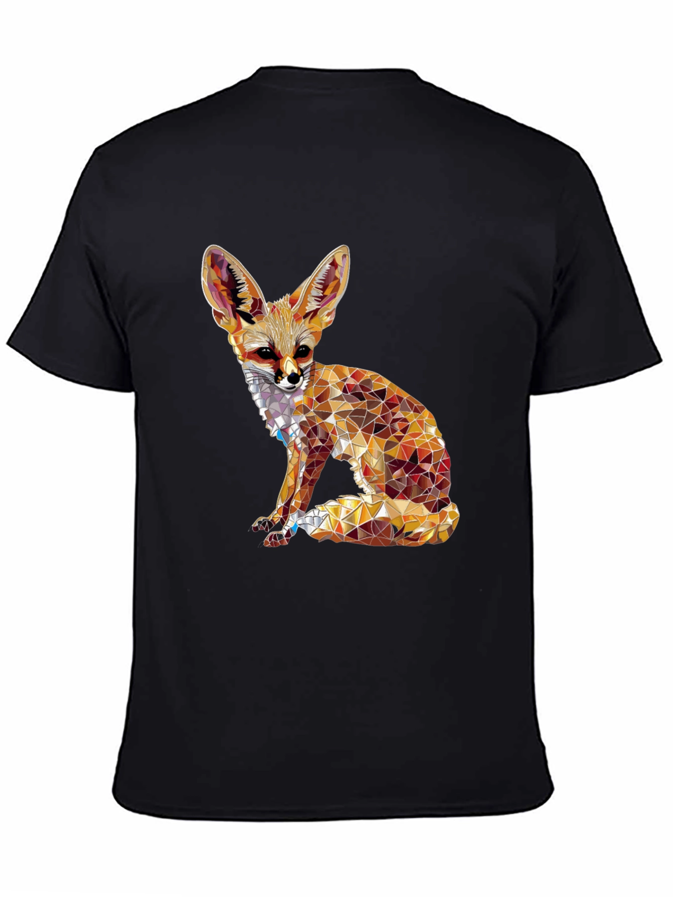 Black Geometric Fox Graphic Tee - Unique Animal Design view 4