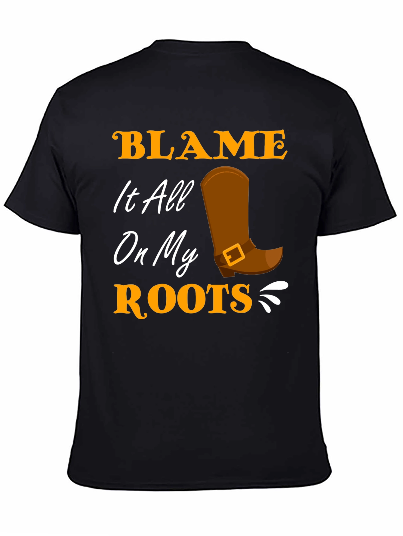 Black Blame It All On My Roots Black T-Shirt view 4