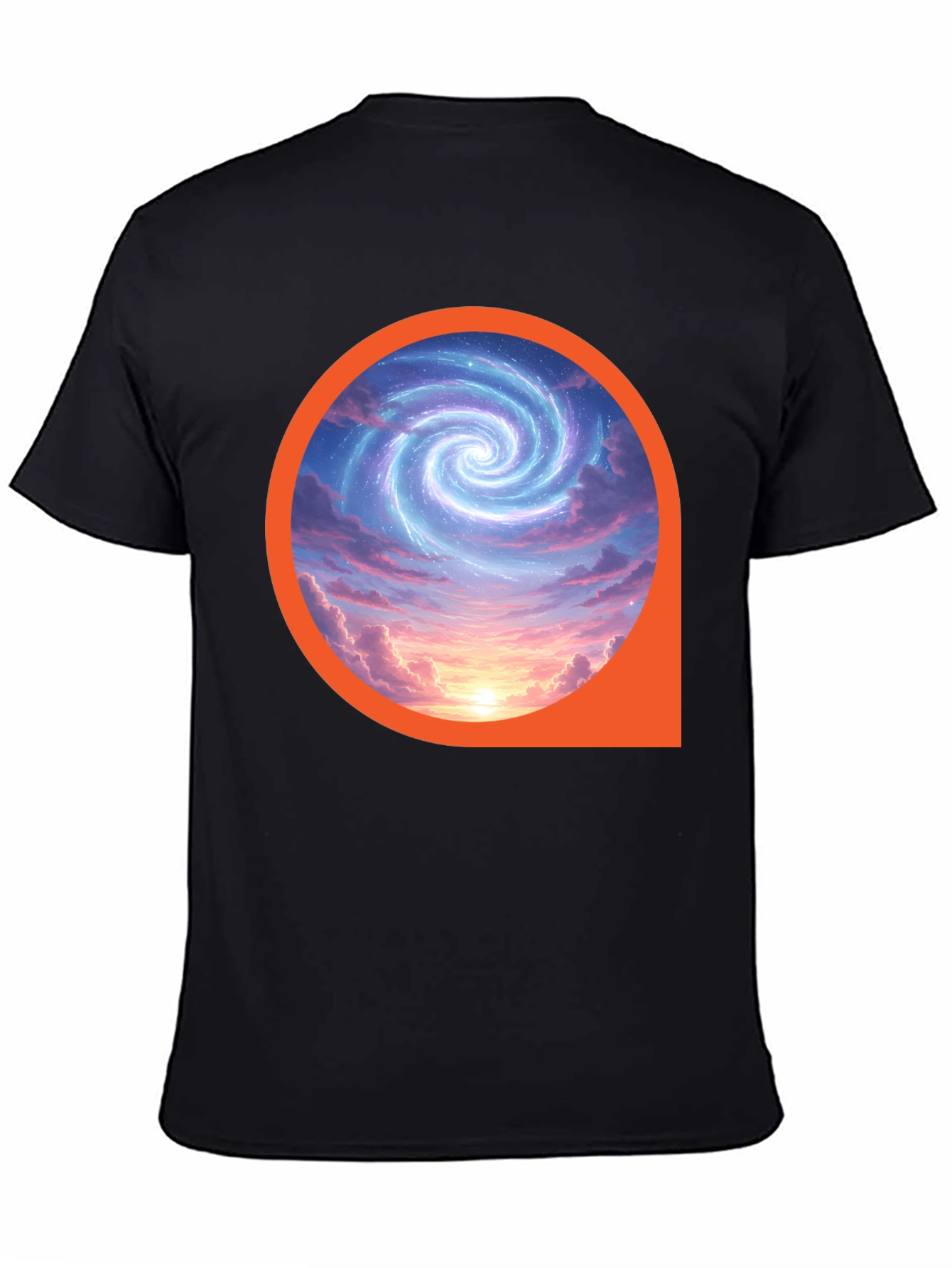 Black Cosmic Swirl Graphic Tee - Modern Style view 4