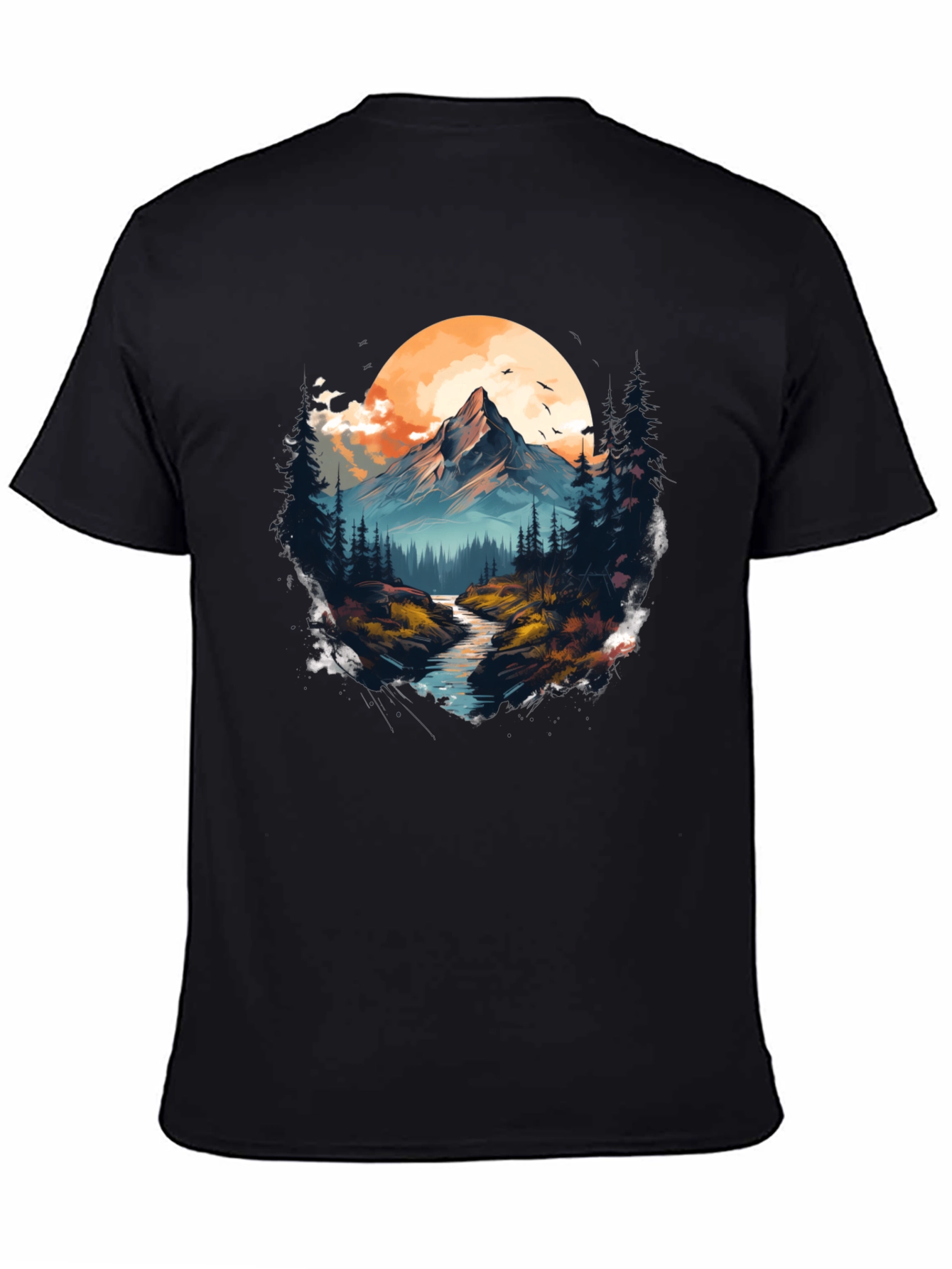 Black Mountain River Graphic T-Shirt - Nature Lover's Tee view 4