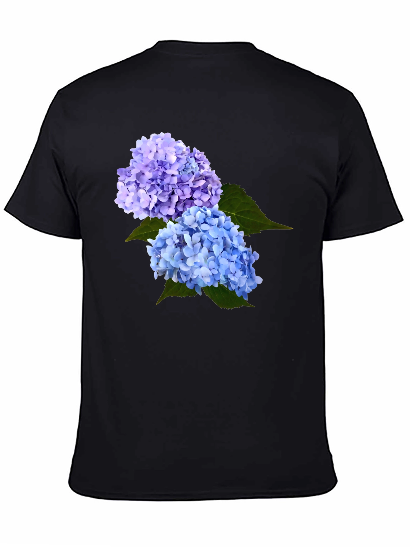 Black Floral Hydrangea T-Shirt - Stylish Mens Tee view 4