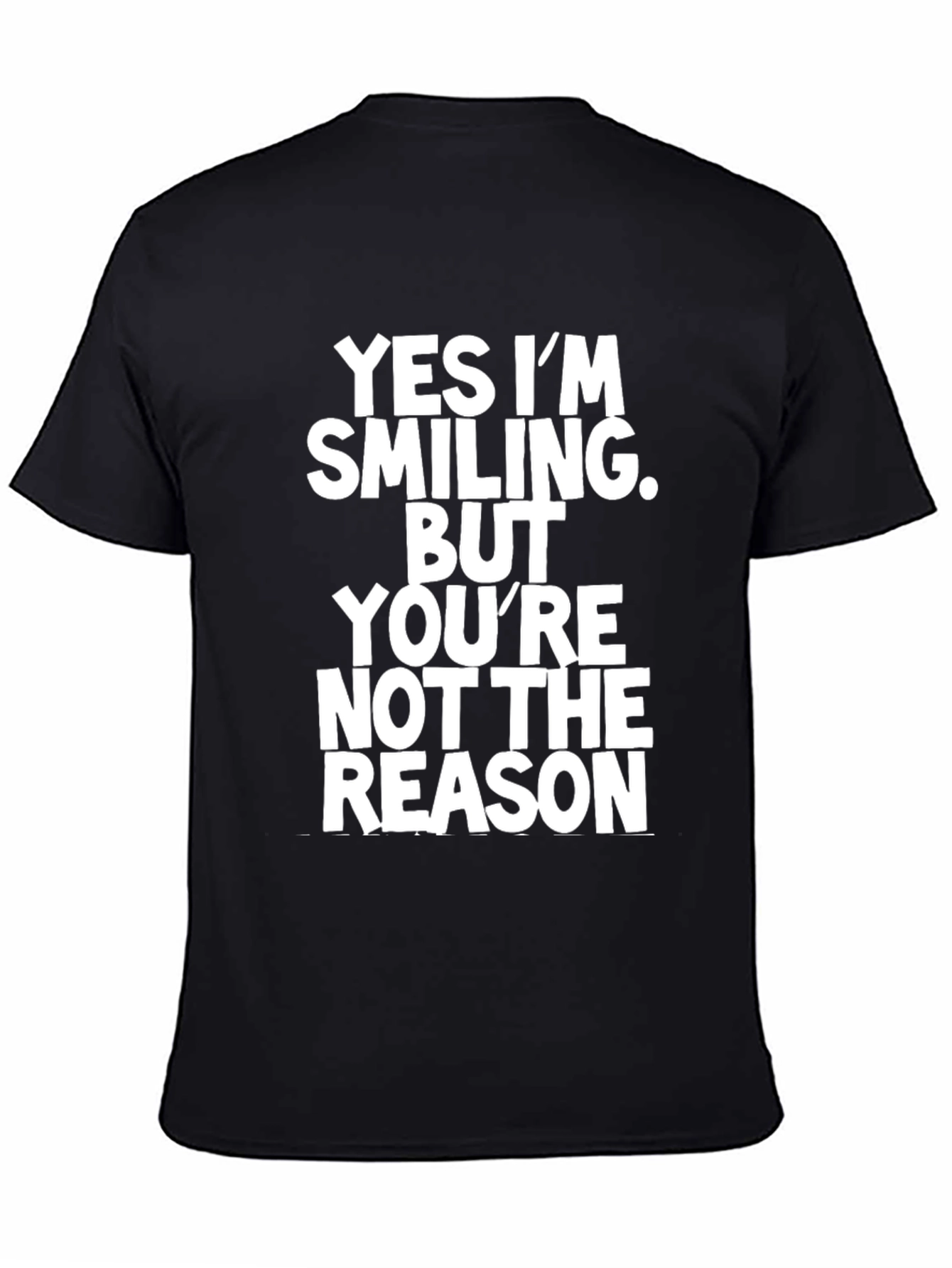 Black Funny Sarcastic Graphic Tee - Yes I'm Smiling T-Shirt view 4