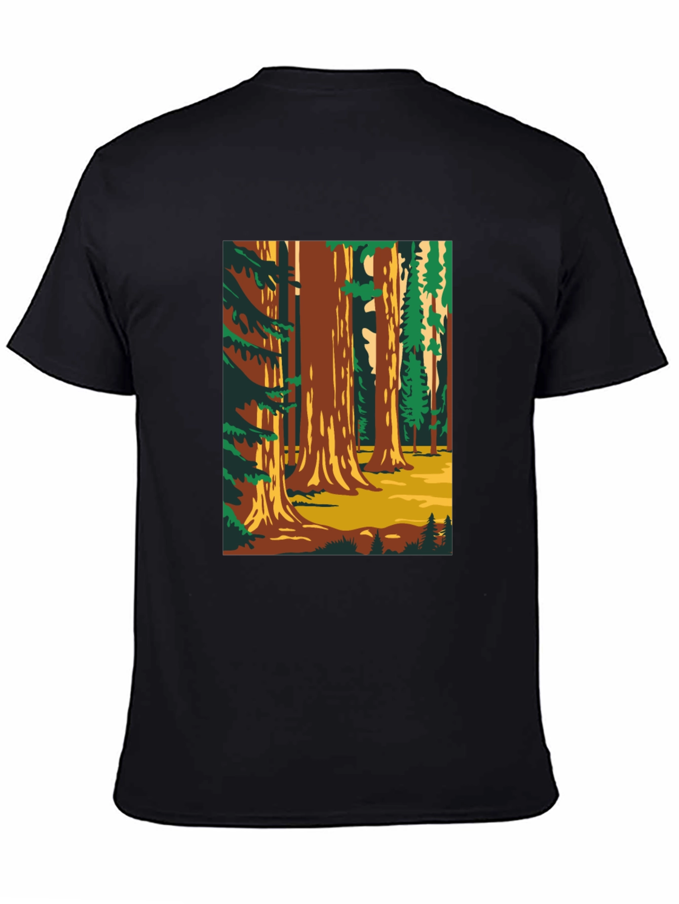 Black Sequoia Forest Graphic T-Shirt - Nature Lover Tee view 4