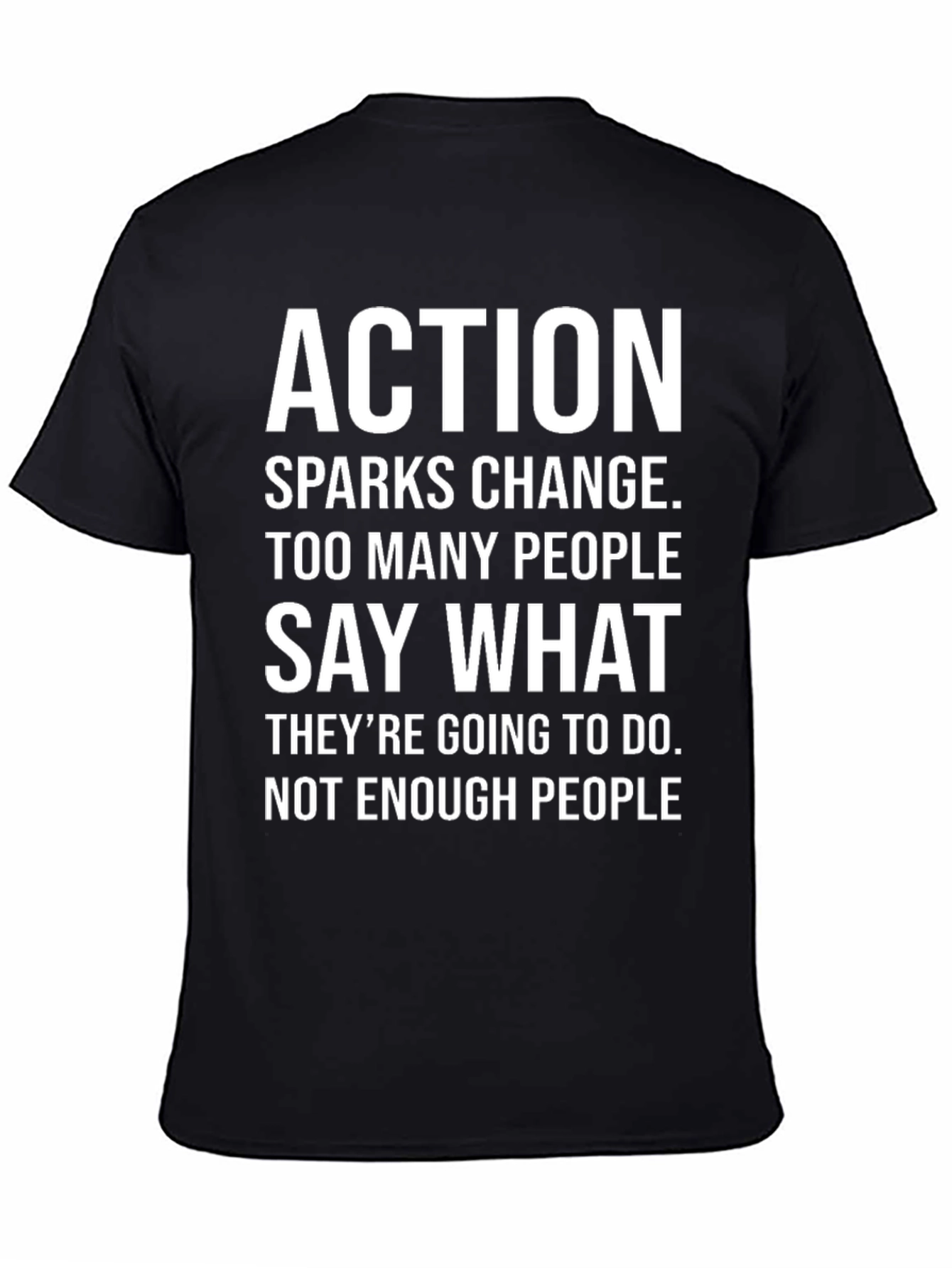 Black Action Sparks Change Graphic T-Shirt view 4