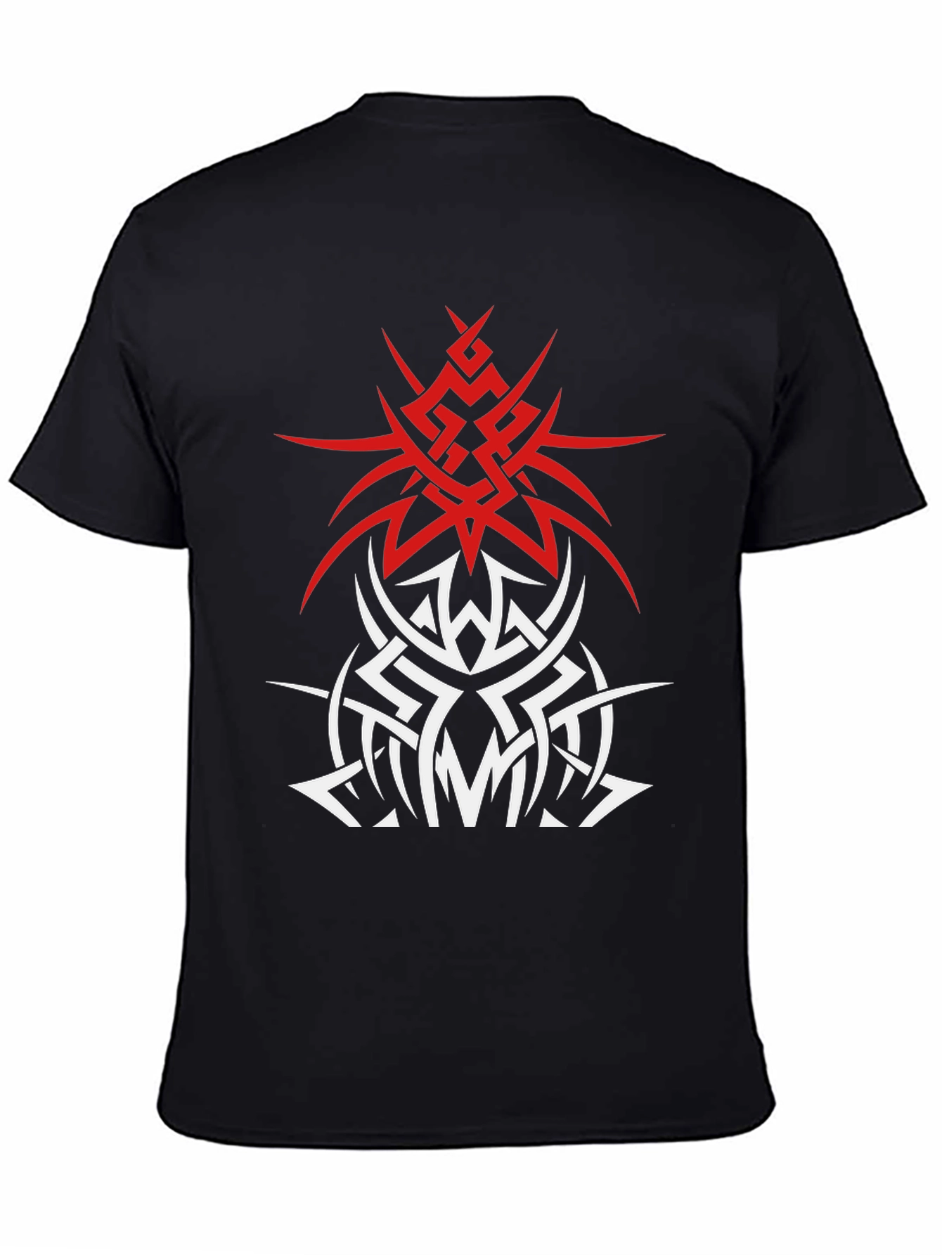 Black Tribal Tattoo Graphic T-Shirt - Edgy Black Tee view 4