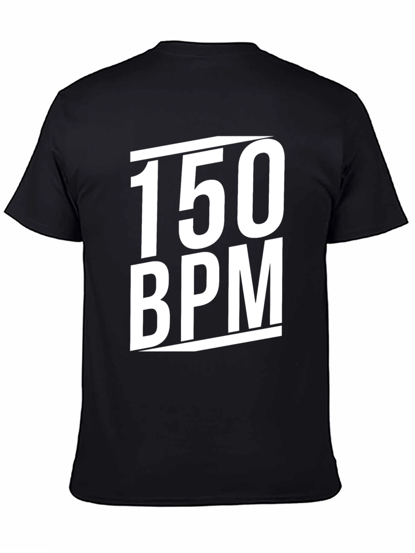 Black 150 BPM Graphic T-Shirt - Black Crew Neck view 4