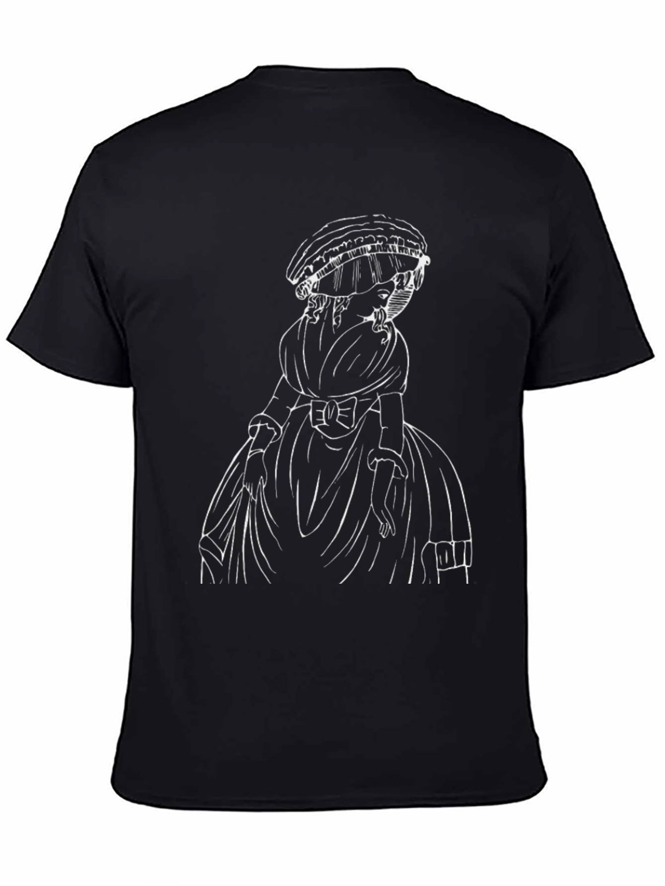 Black Elegant Woman Sketch Black T-Shirt view 4