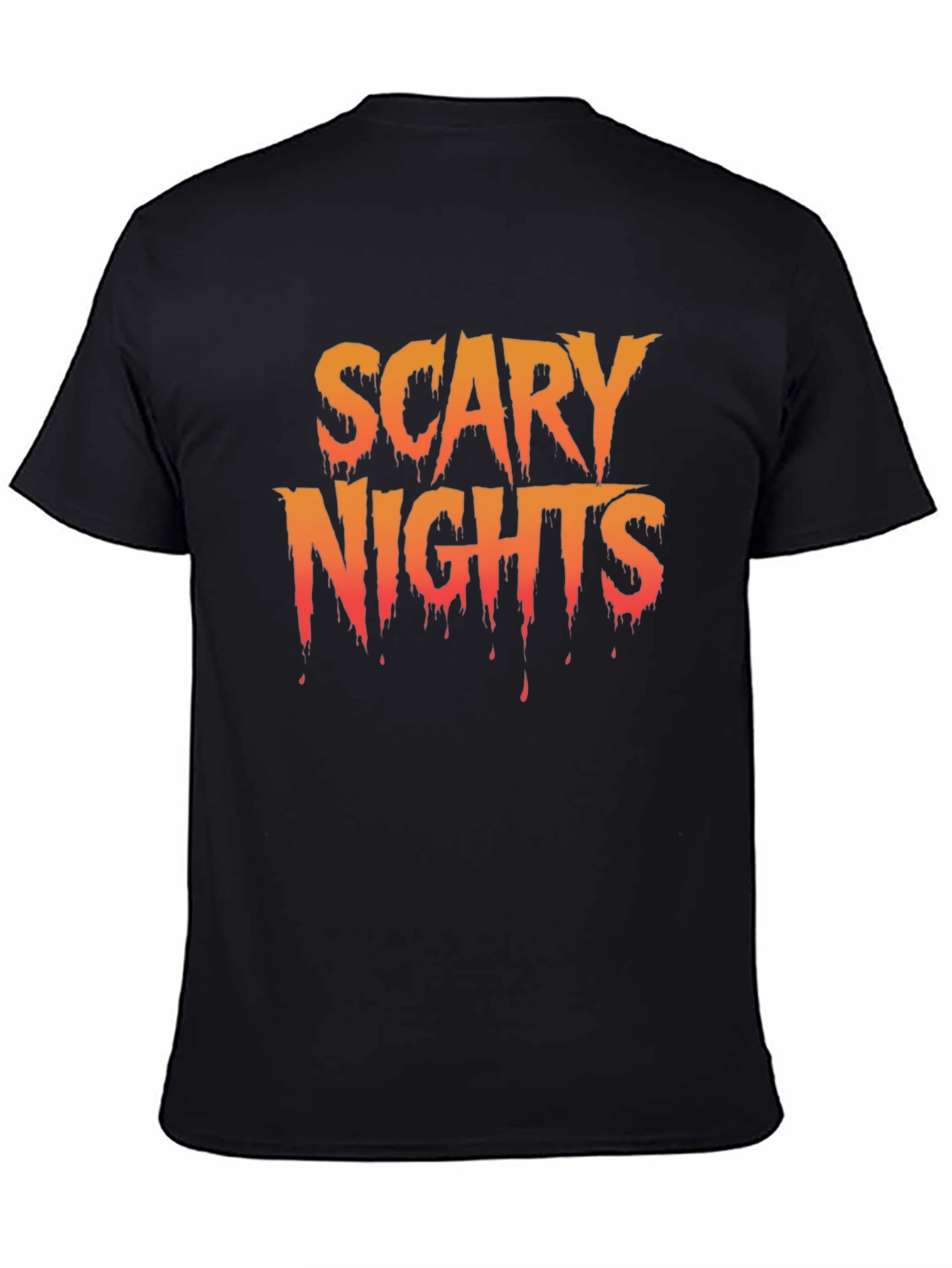 Black Scary Nights Graphic T-Shirt - Halloween Tee view 4
