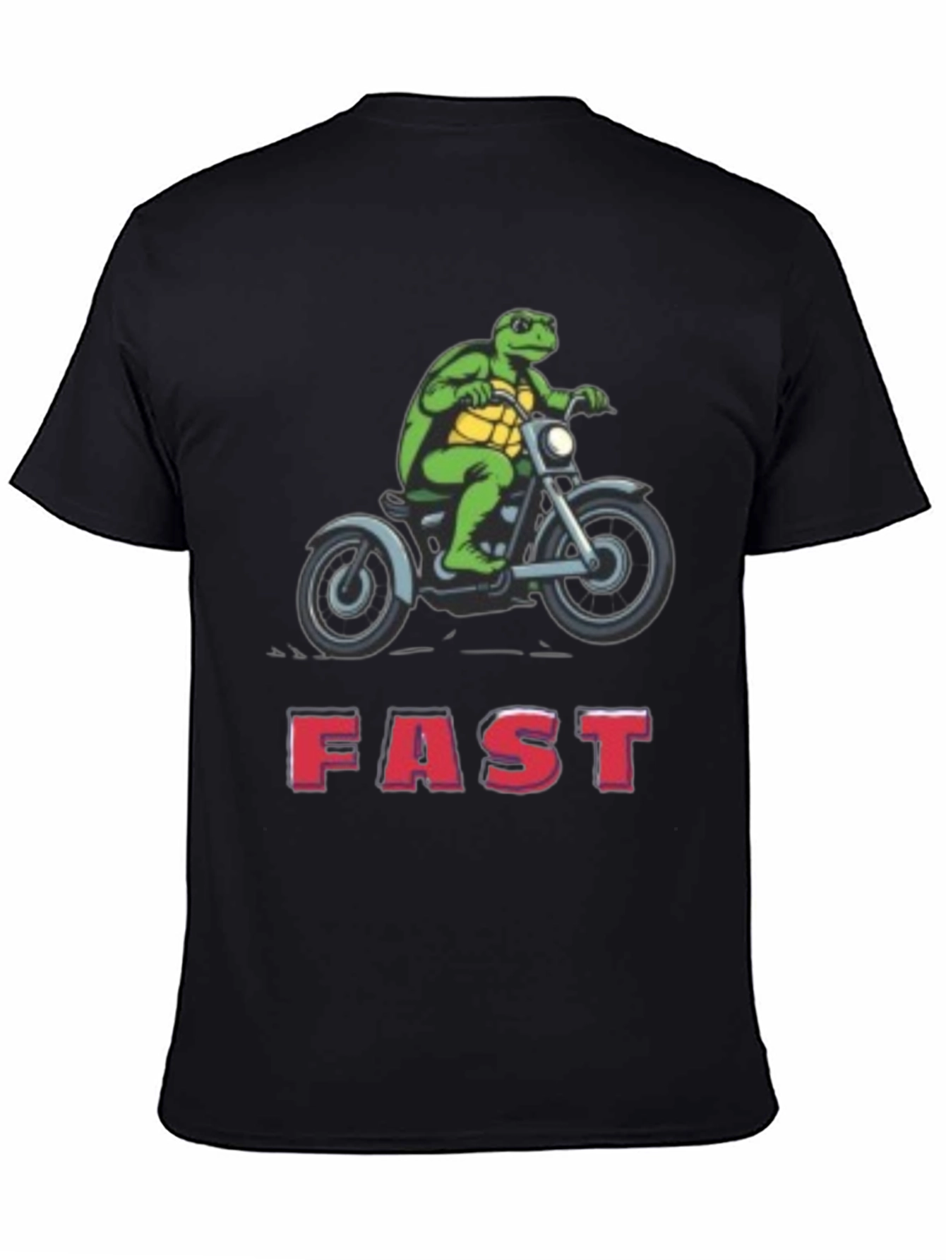 Black Turtle on Motorcycle FAST T-Shirt view 4