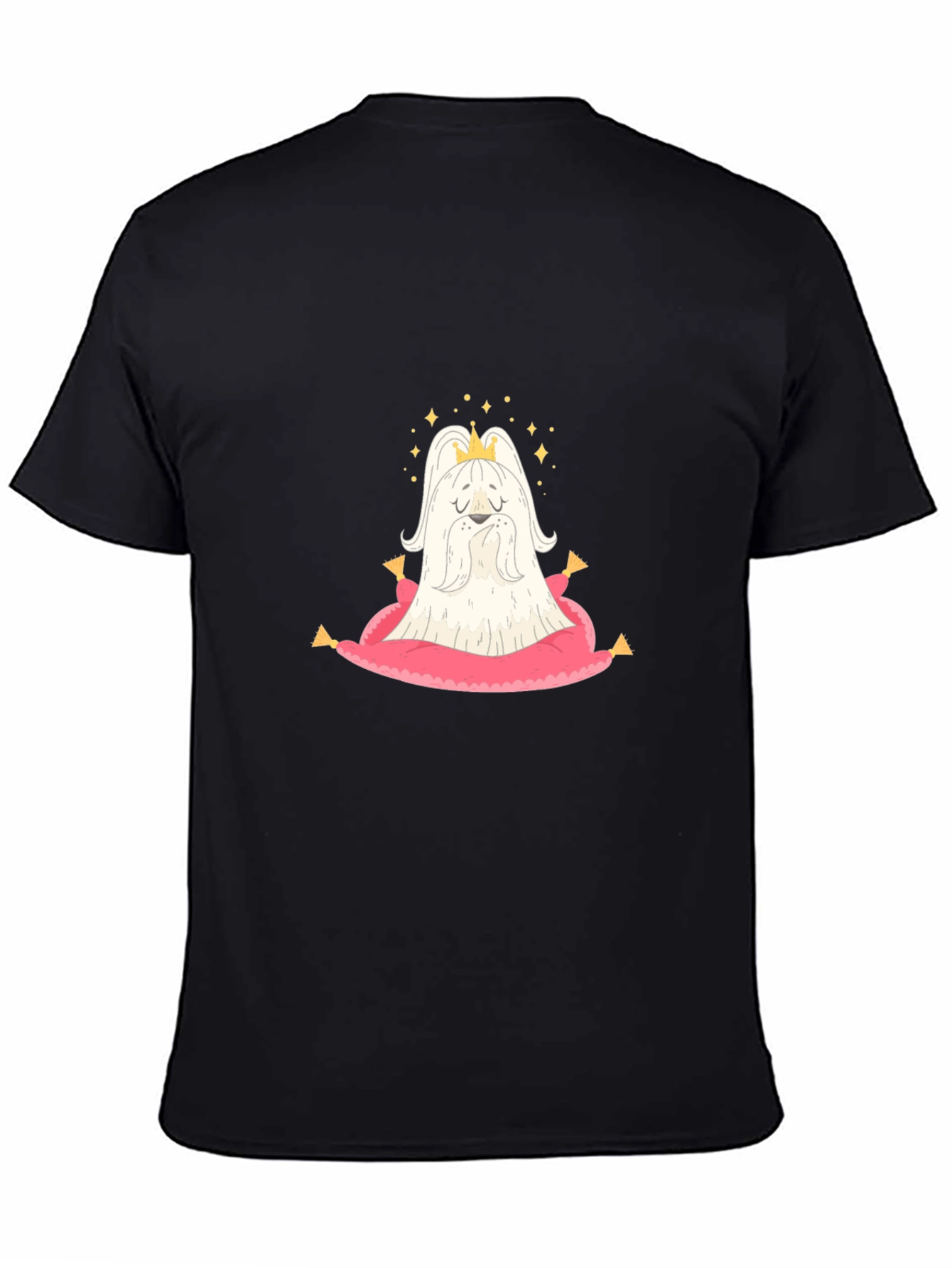 Black King Dog T-Shirt - Cute Cartoon Tee view 4