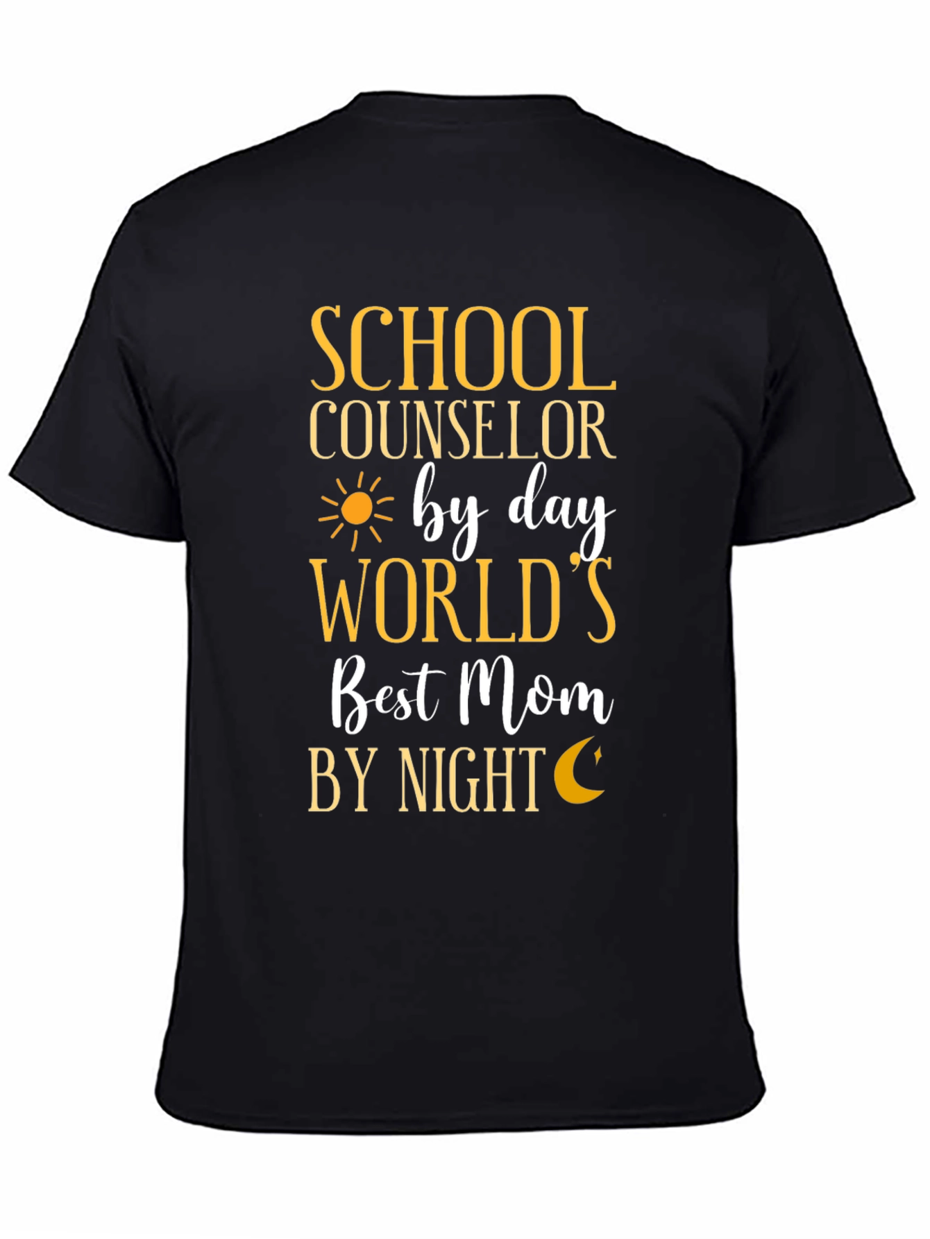 Black School Counselor Worlds Best Mom T-Shirt view 4