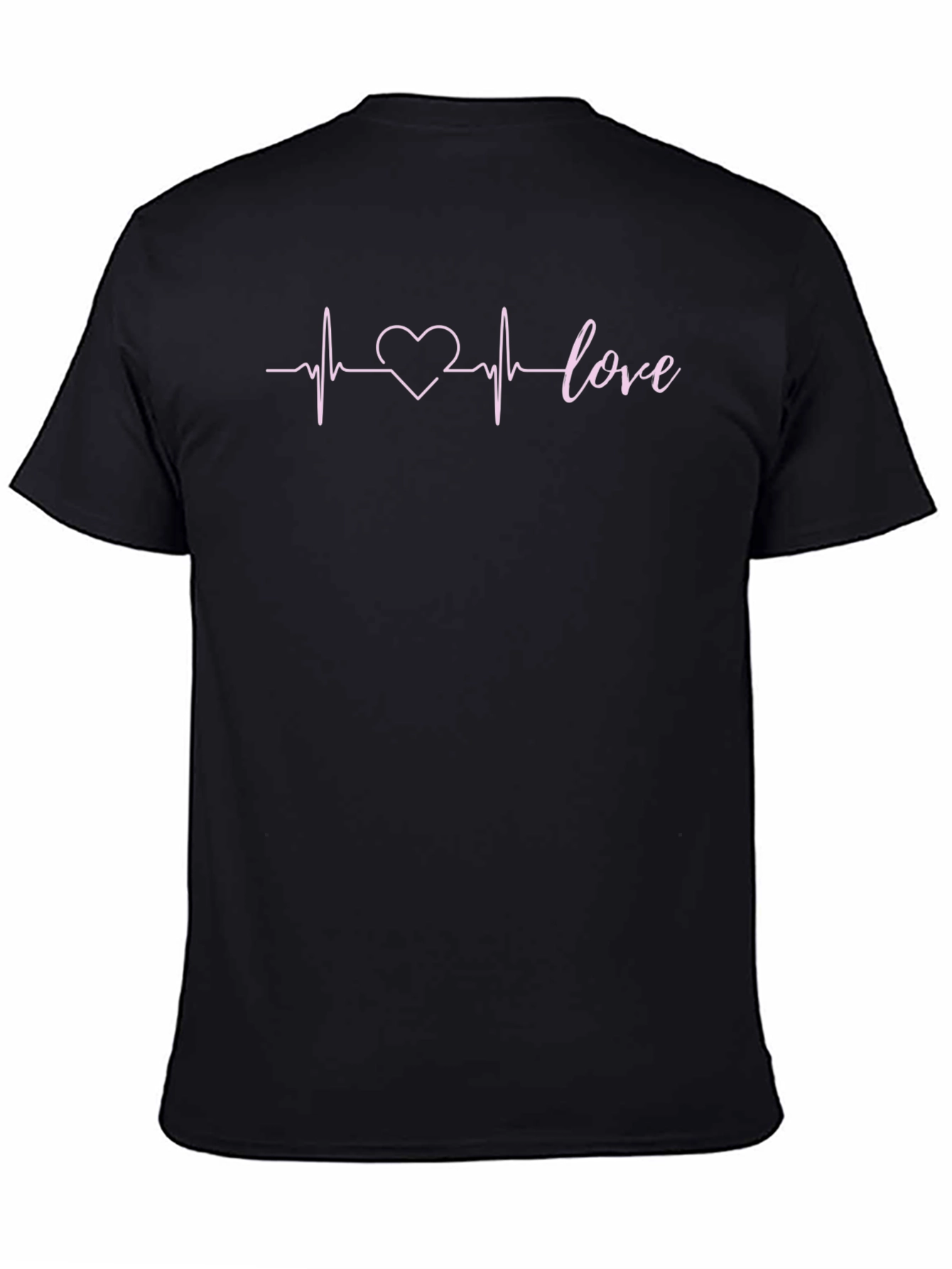 Black Love Heartbeat Graphic T-Shirt - Trendy Casual Tee view 4