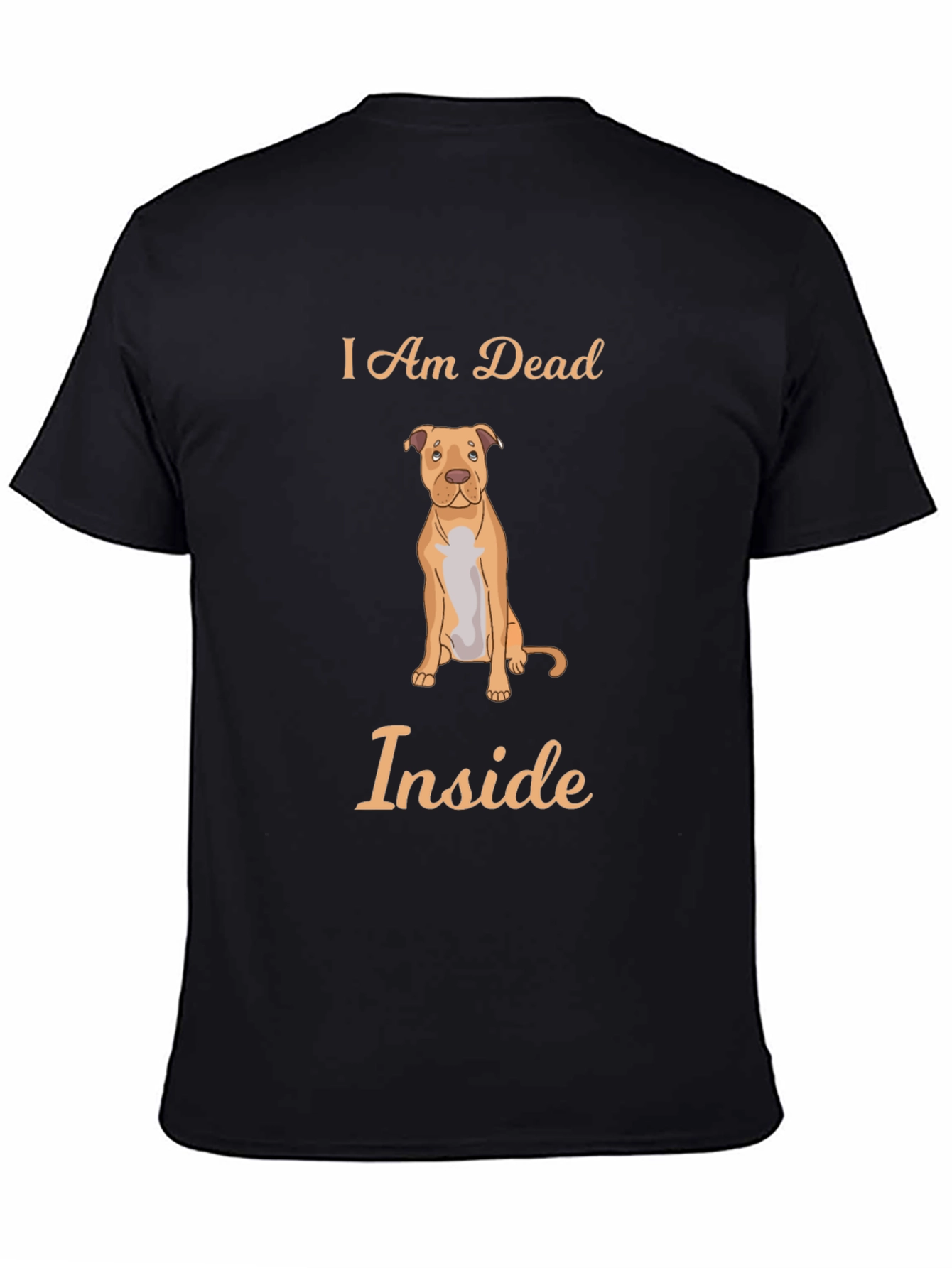 Black I Am Dead Inside Dog Graphic T-Shirt view 4