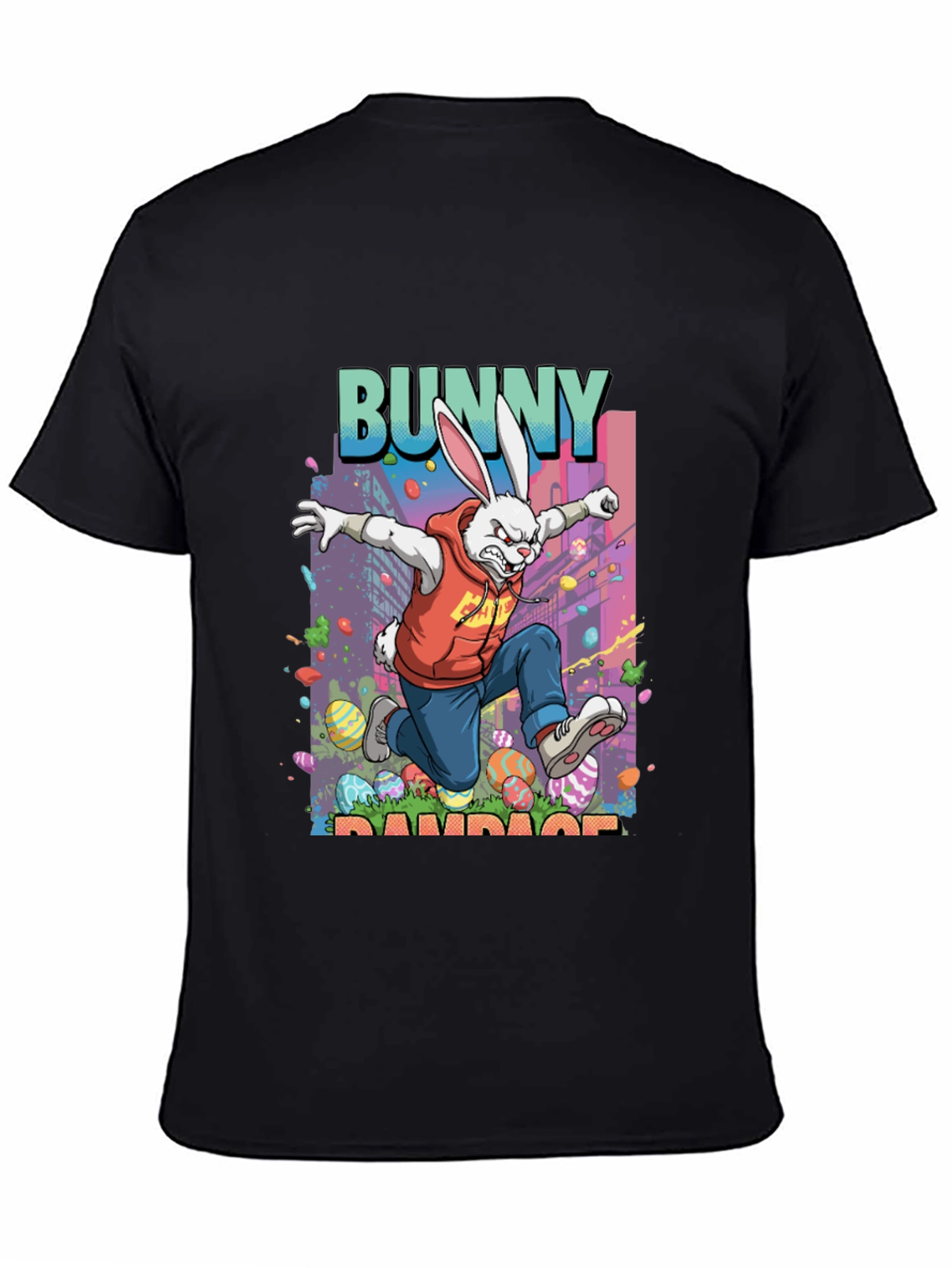 Black Bunny Rampage Graphic Tee - Easter Apparel view 4