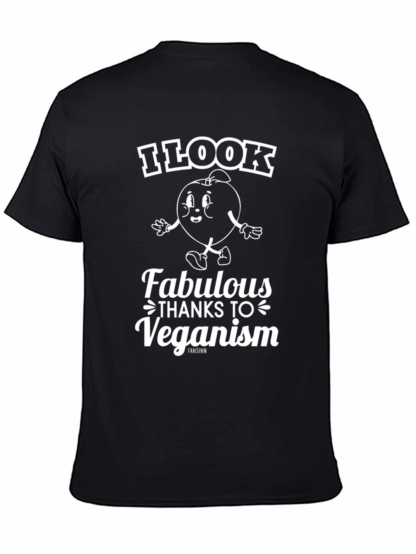 Black Veganism T-Shirt - I Look Fabulous Vegan Black Tee view 4