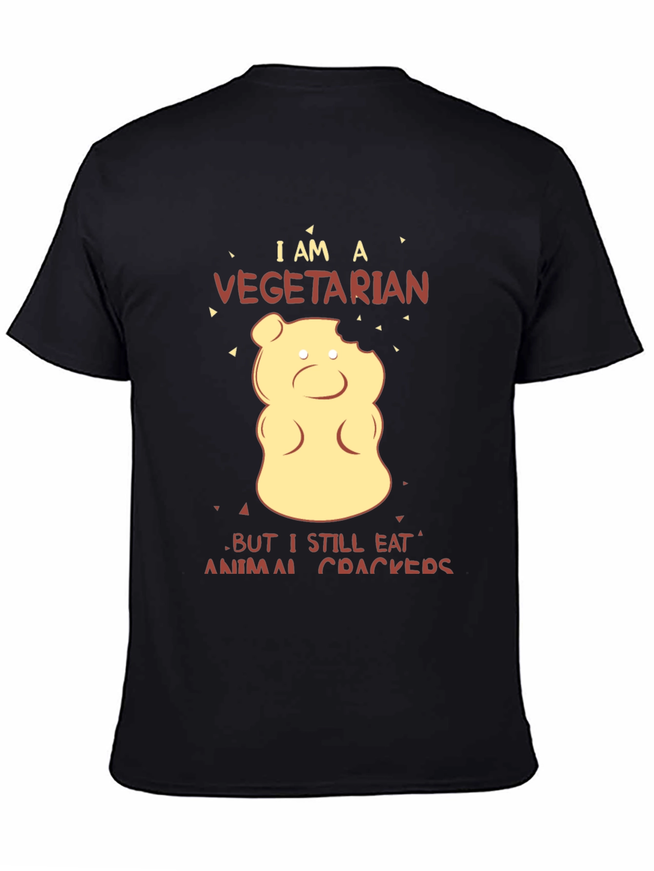 Black Vegetarian Animal Cracker T-Shirt view 4