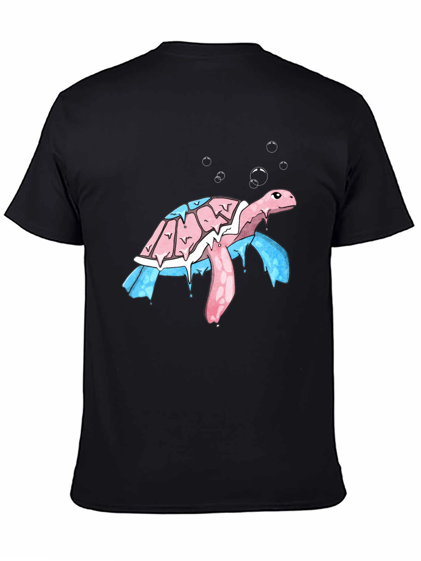 Black Transgender Pride Turtle T-Shirt view 4