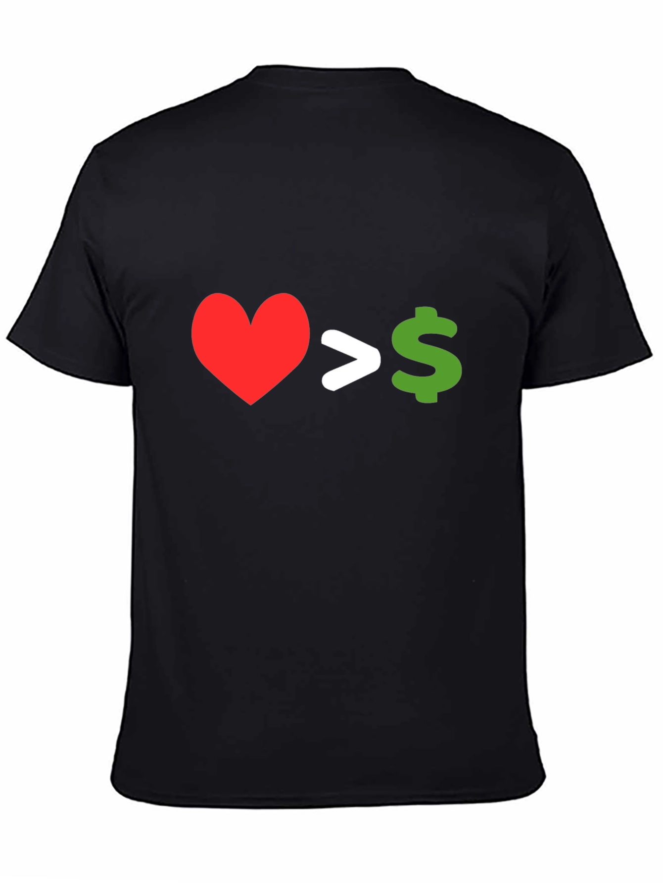 Black Love Over Money Graphic T-Shirt view 4