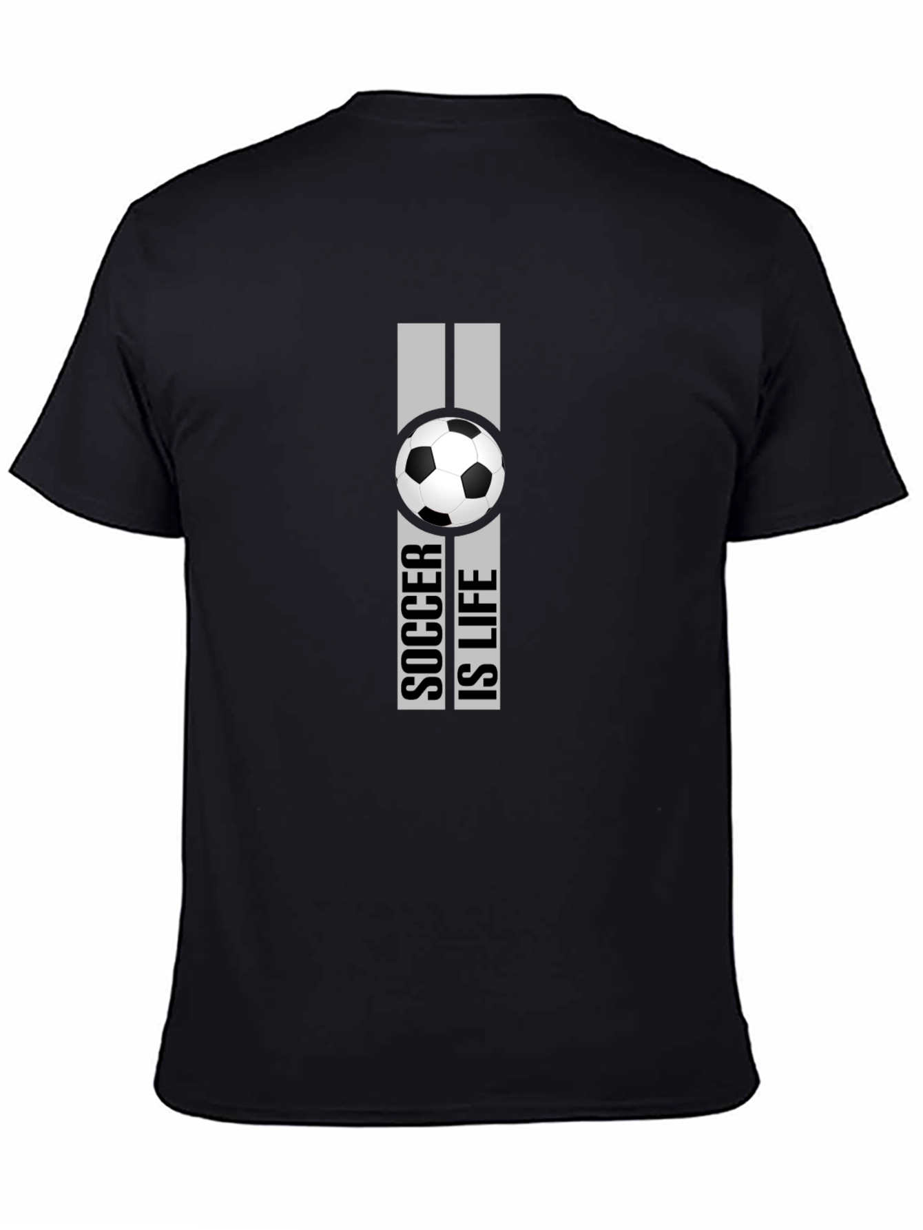 Black Soccer Is Life Graphic T-Shirt - Black view 4