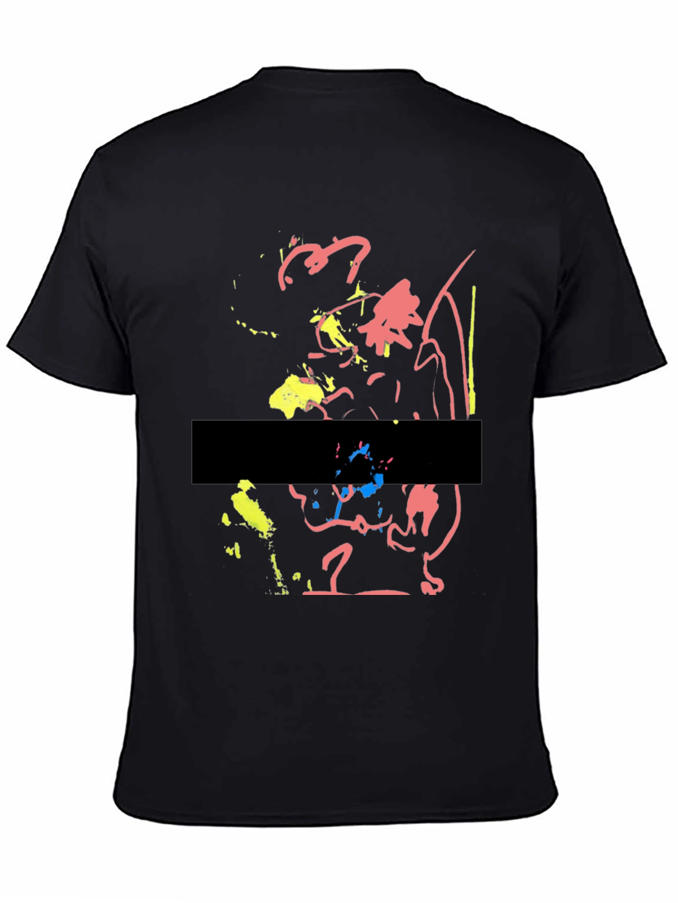 Black Abstract Art Black T-Shirt view 4
