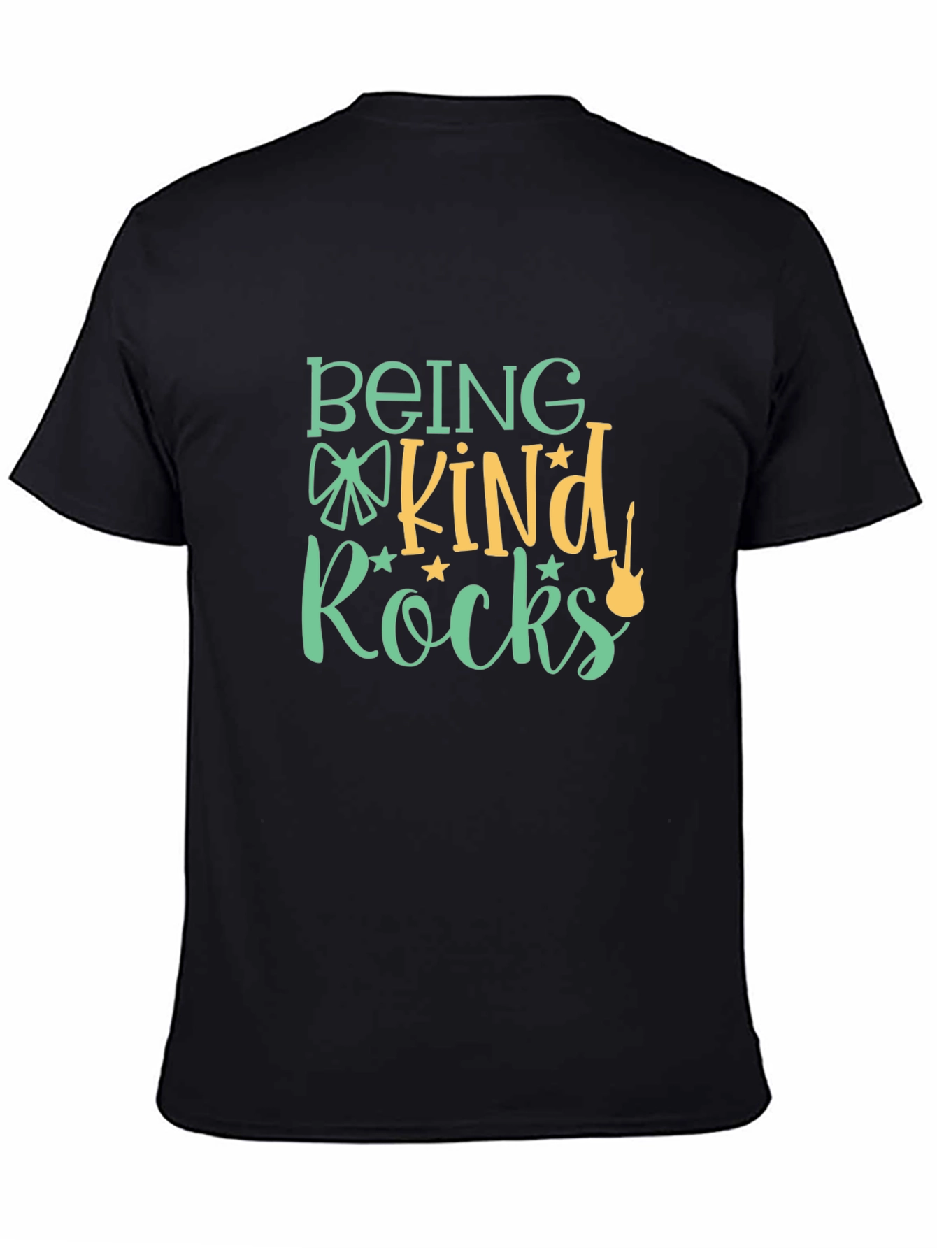 Black Being Kind Rocks Graphic Tee - Positive Vibes T-Shirt view 4