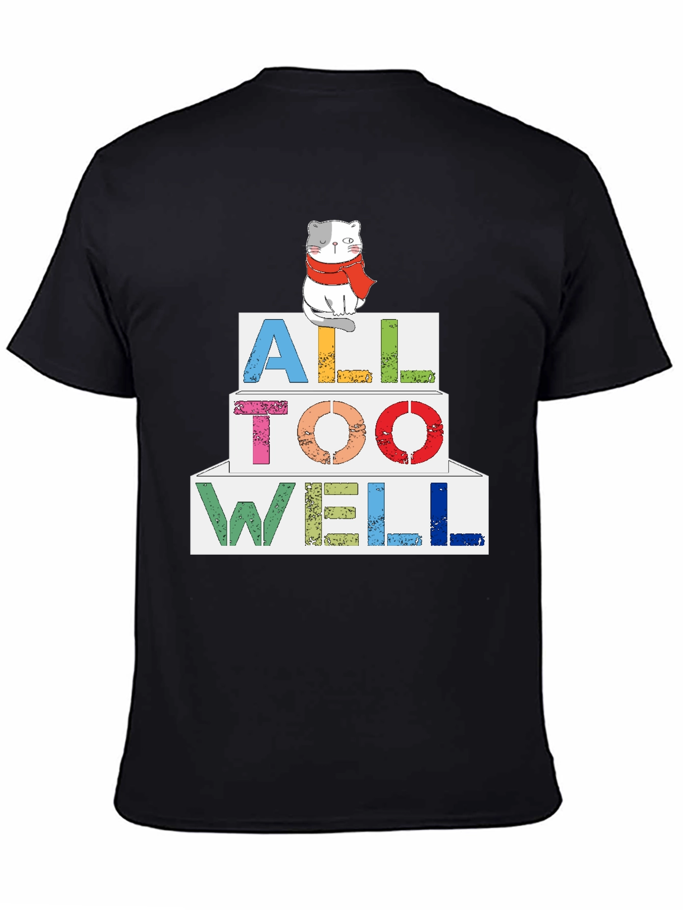 Black All Too Well Cat Graphic Tee - Soft Cotton Blend view 4