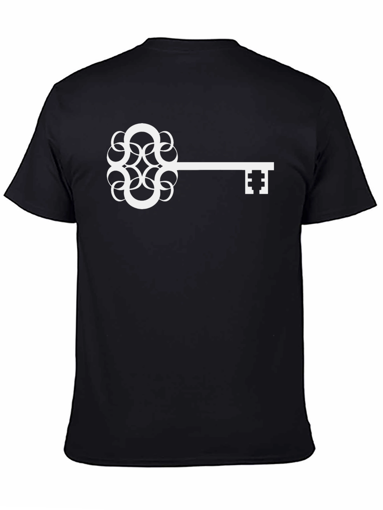 Black Stylish Key Graphic Tee - Black Cotton Blend view 4